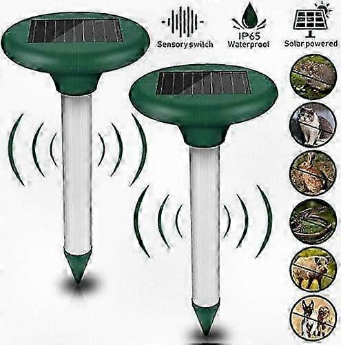 Repellente solare per parassiti, repellente solare ad ultrasuoni per animali, deterrente per roditori da giardino, dispositivo di controllo dei parassiti per esterni, impermeabile IP56, confezione da 2