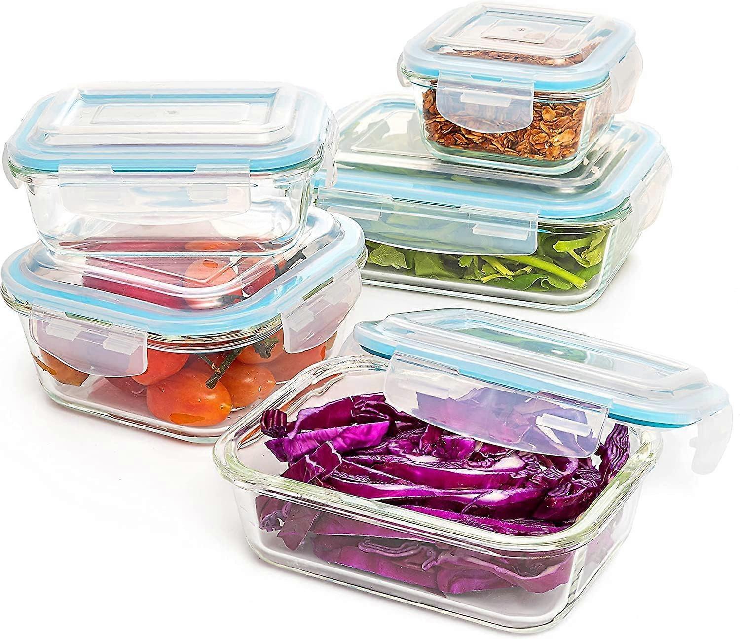 10 Pcs Transparent Food Storage Containers Set for Meal Prep and Storage
