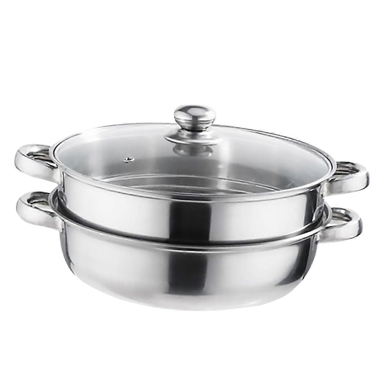 Large Steamer Cooking Kettle Duo Induction Steaming Soup Pot Double Layers Stockpot
