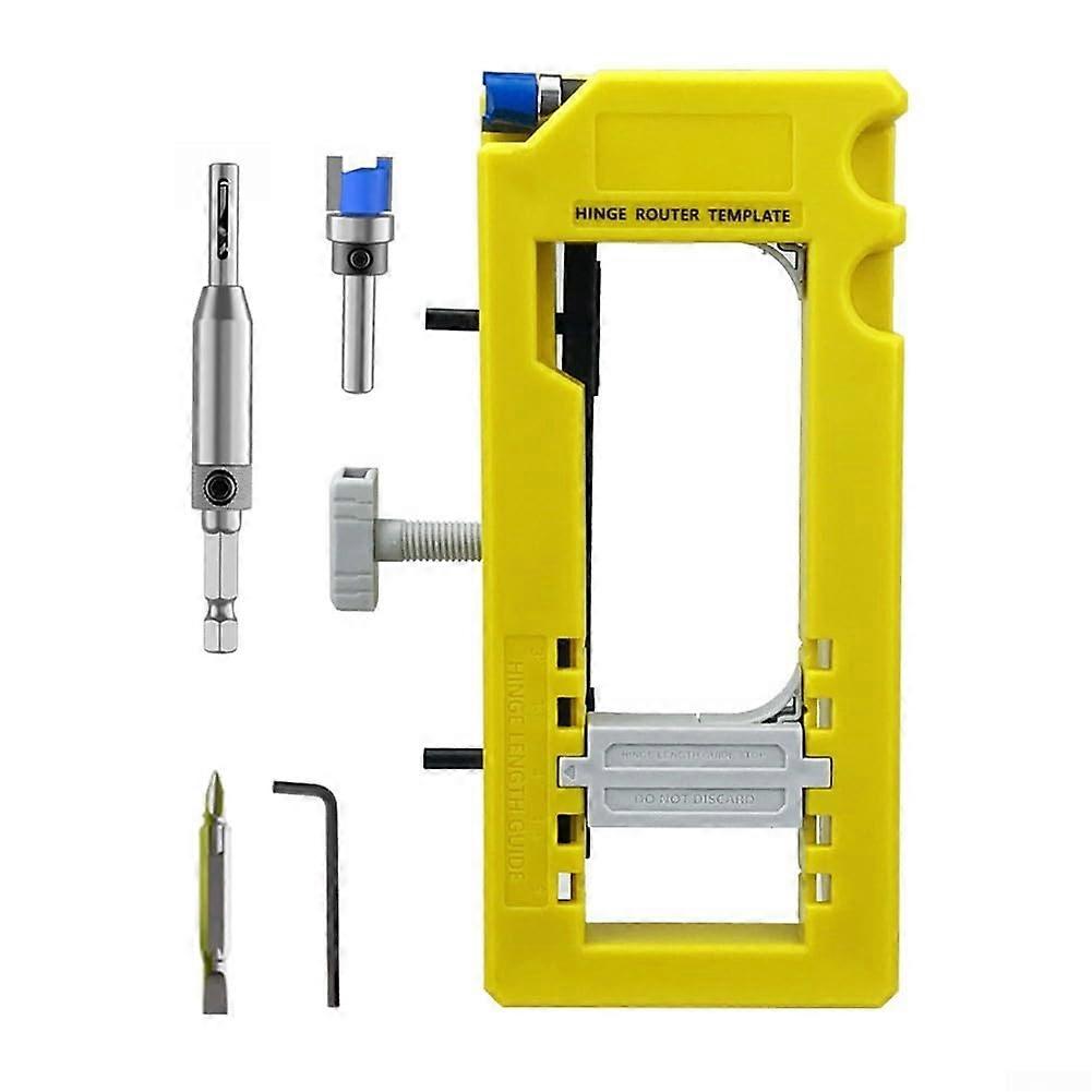 Concealed Hinge Jig for Cabinet Doors, Woodworking Hole Opener and Slotting Locator with Removable Inserts for Door Lock Installation