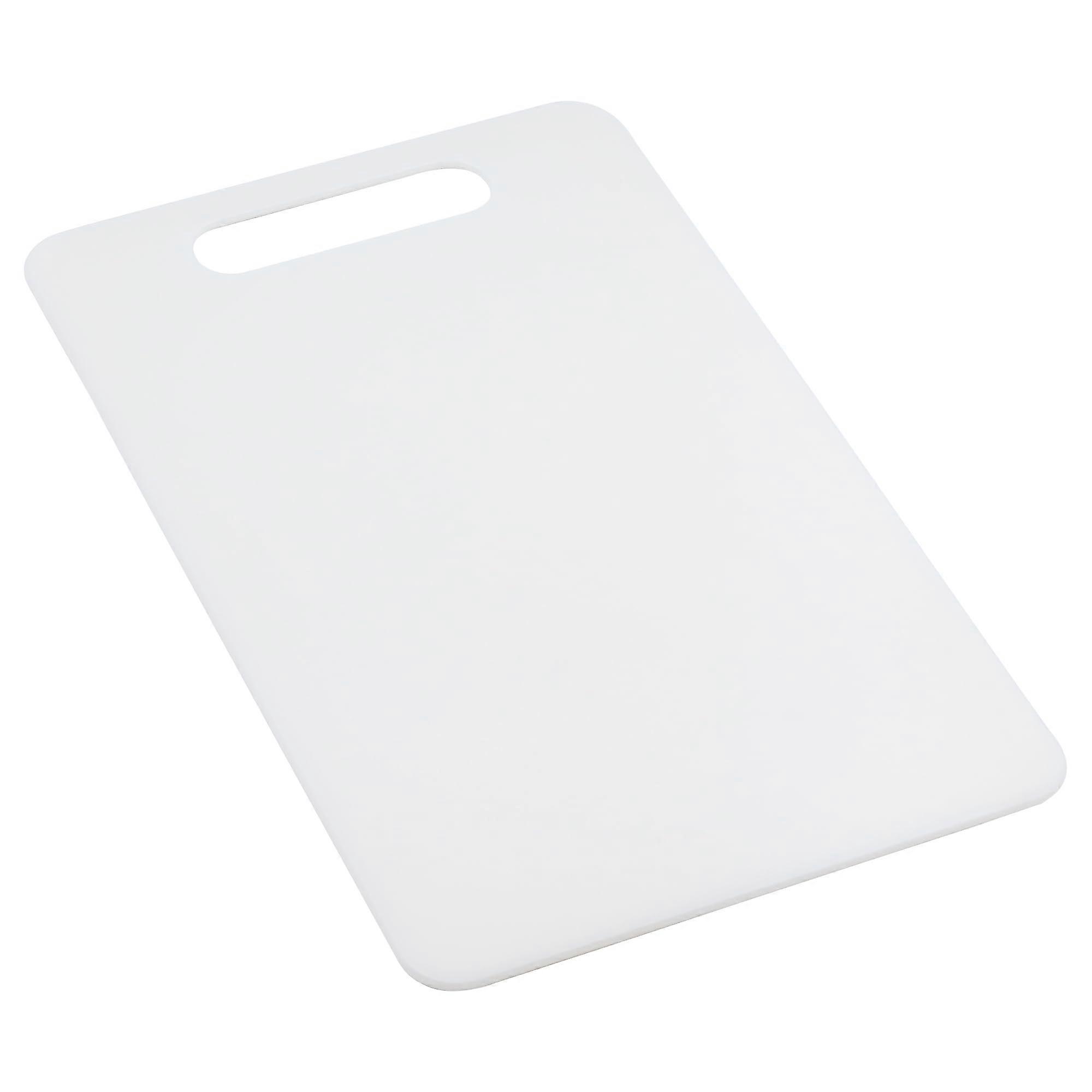 Plastic Cutting Board with Easy Grip Handle, 13x7.88 Inch Kitchen Chopping Board, White Color, Durable Material