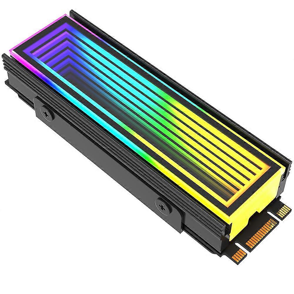 ARGB M.2 Heatsink for 2280 NVMe SSDs, Aluminum 3Pin 5V Addressable RGB Sync with Thermal Pads, Compatible with M.2 2280