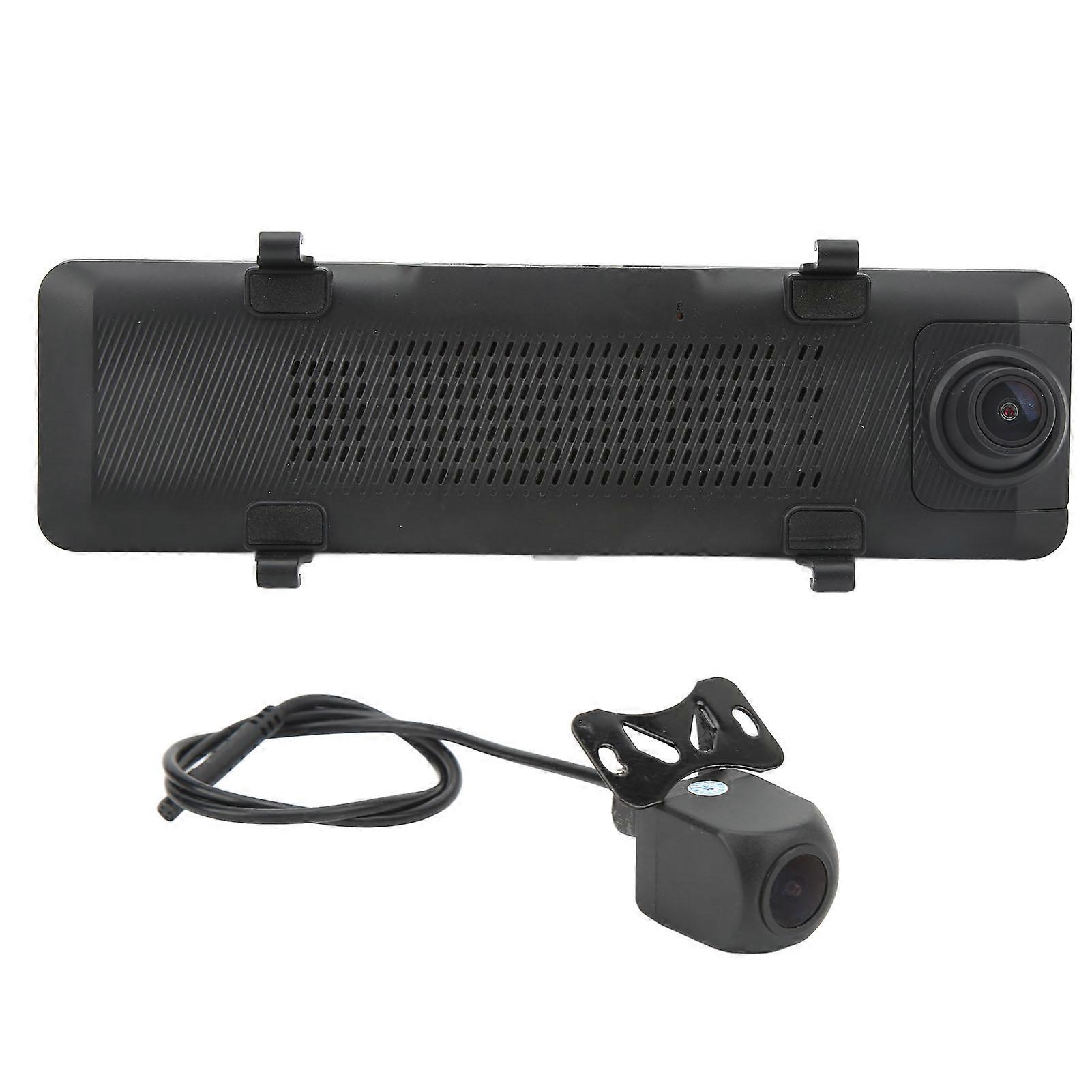 10.1in Mirror Dash Cam HD 4K Ips Full Touch Screen 170° Wide Angle Dual Lens with Carplay Function for Car