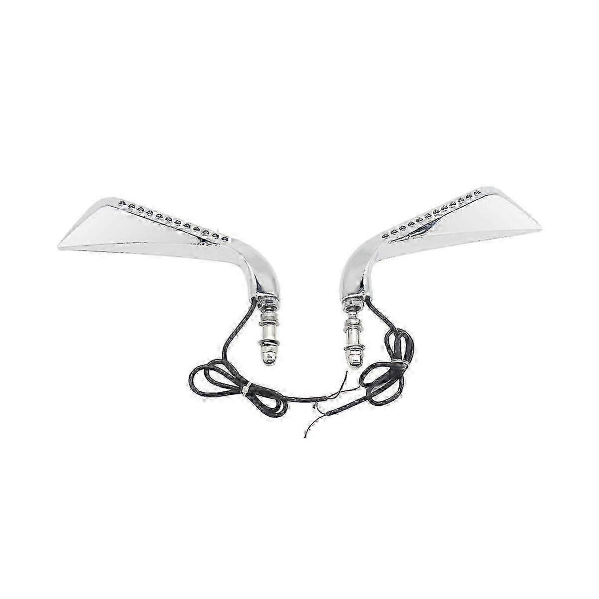 Motorcycle Sickle Rearview Side Mirror with LED Turn Signal Light compatible with Softail
