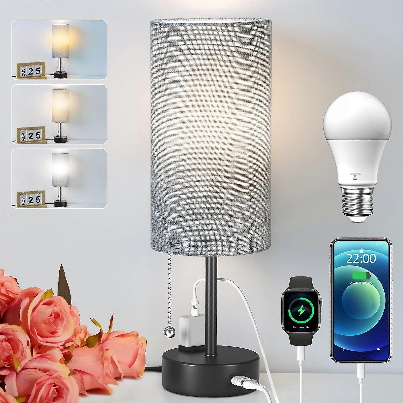 Flower Pot Lamp Mushroom Touch Table Golden Lamp, Bedside Lamp, Metal Lampshade