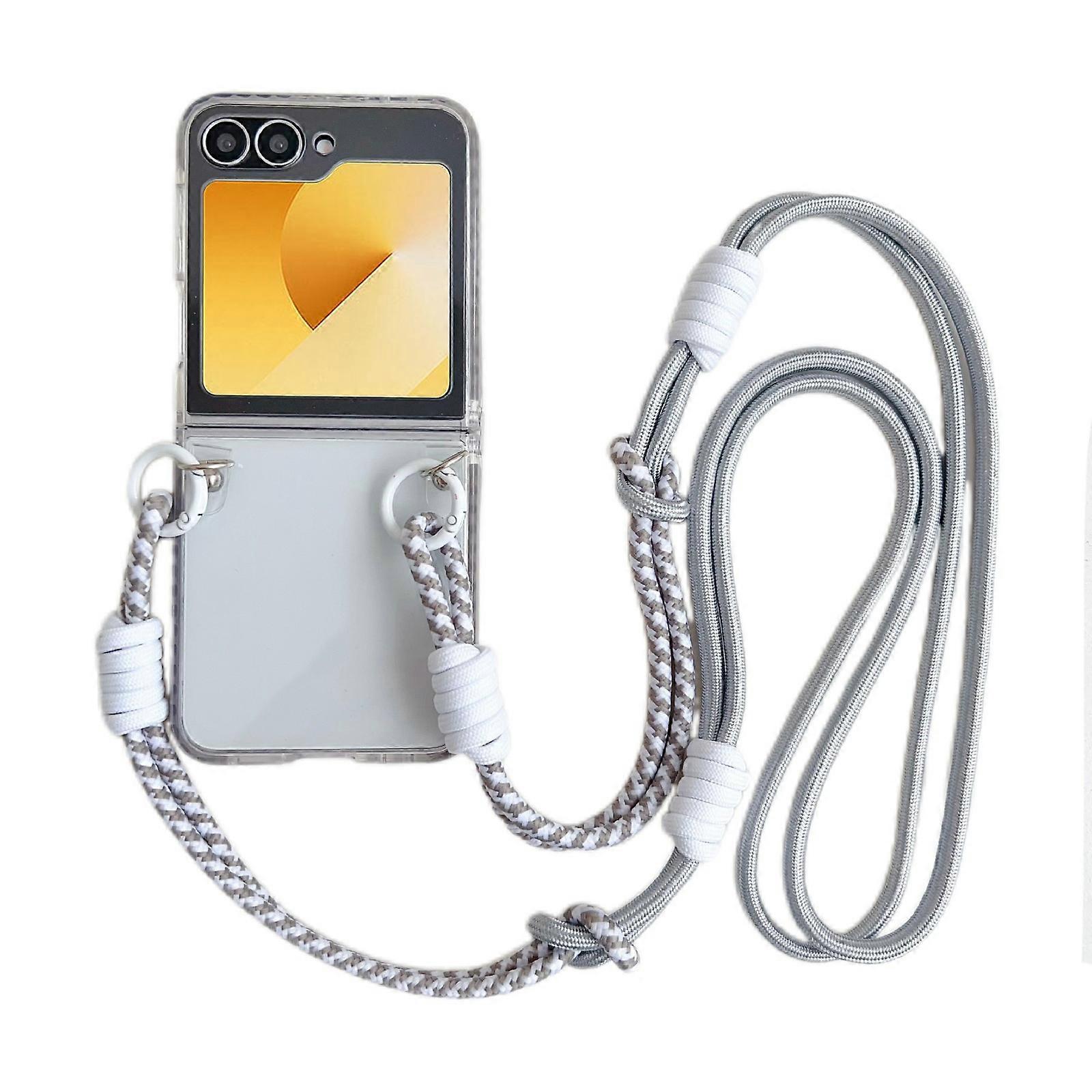 TPU Macaron Hinge Phone Case with 3 in 1 Crossbody Rope
