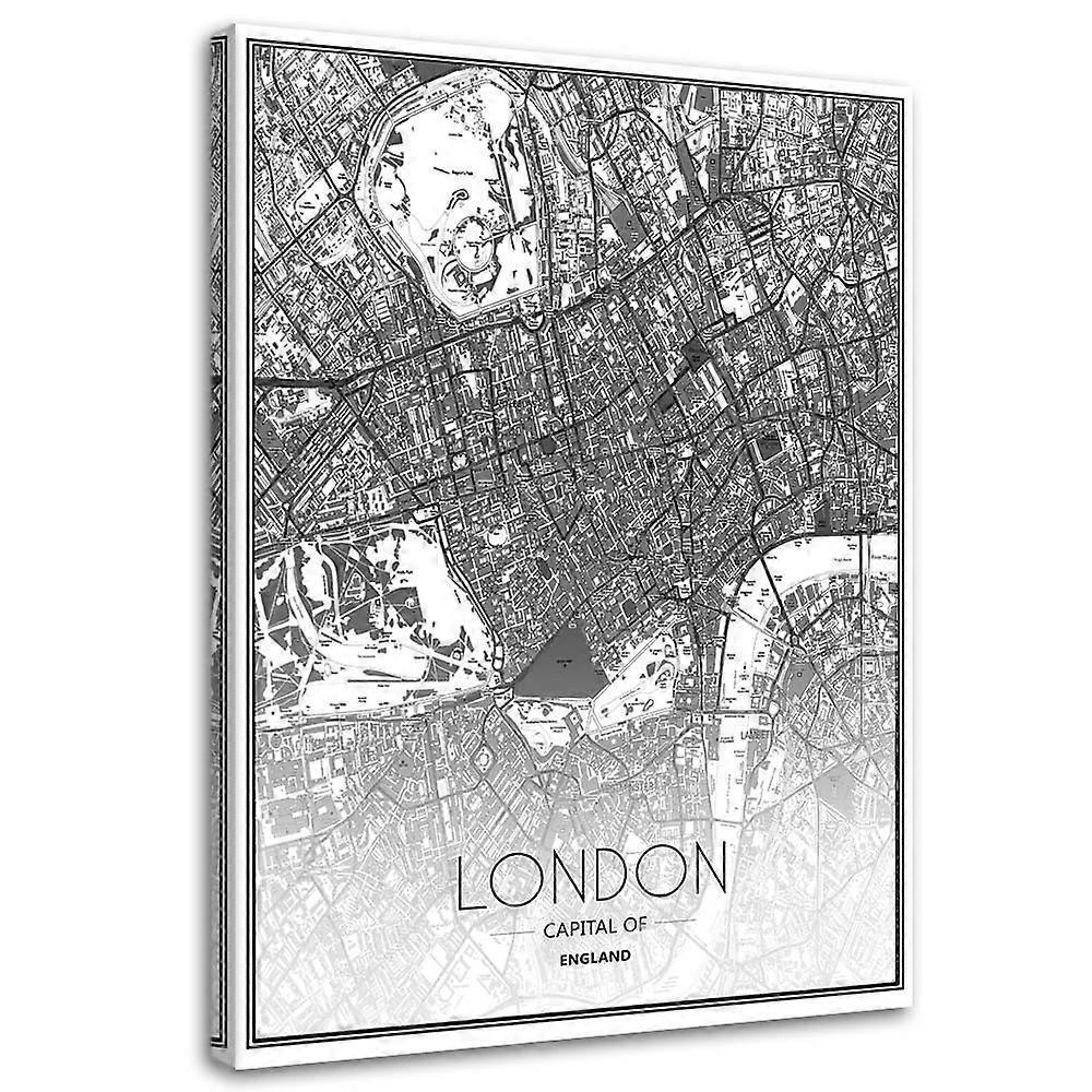 Leinwandbild, Stadtplan London - 60x90
