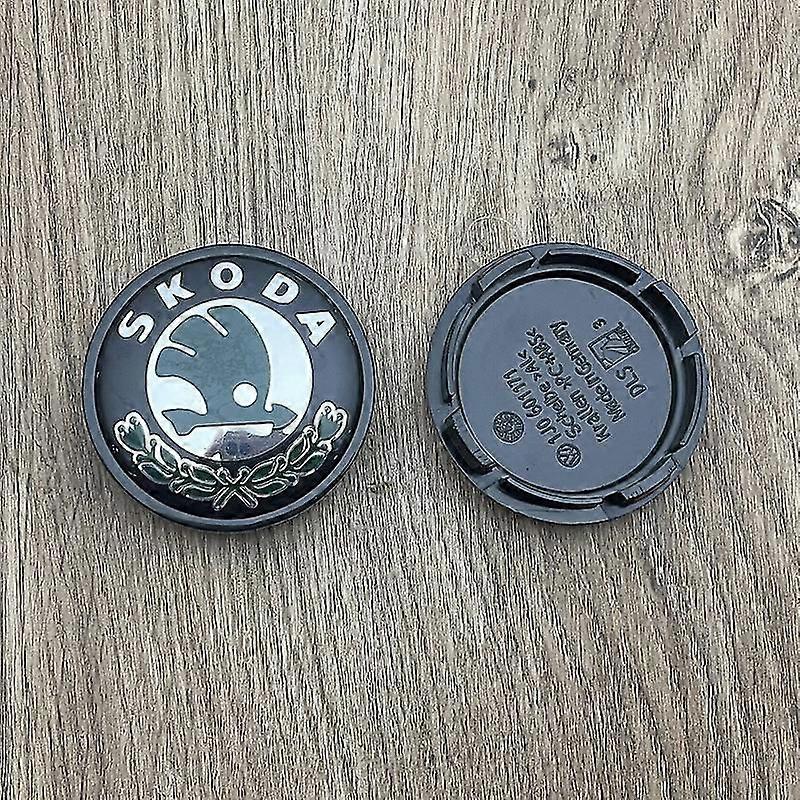 Set Of 4 Black Hub Caps For Skoda 56 Mm