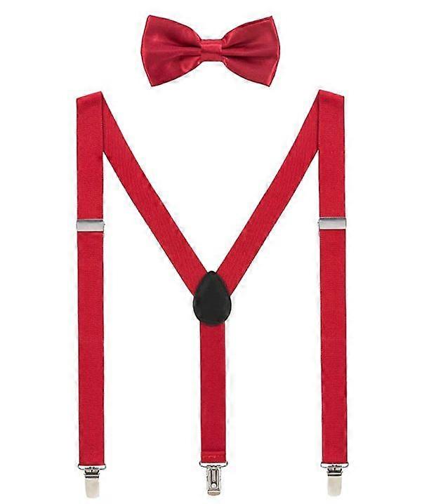 Suspenders/Suspenders One Size Red Fully Adjustable Y Shaped with Clips