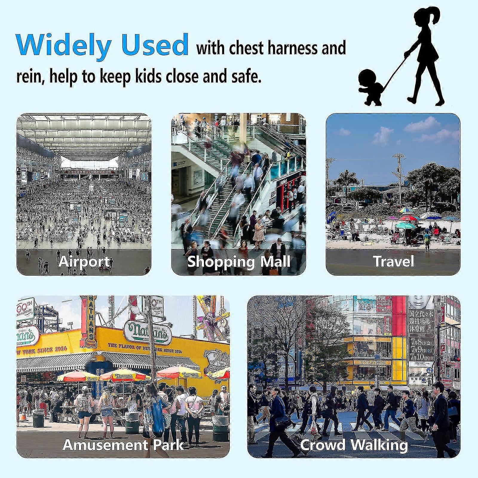 Anti Lost Wrist Link, Child Leash Secure Harness With Key Lock