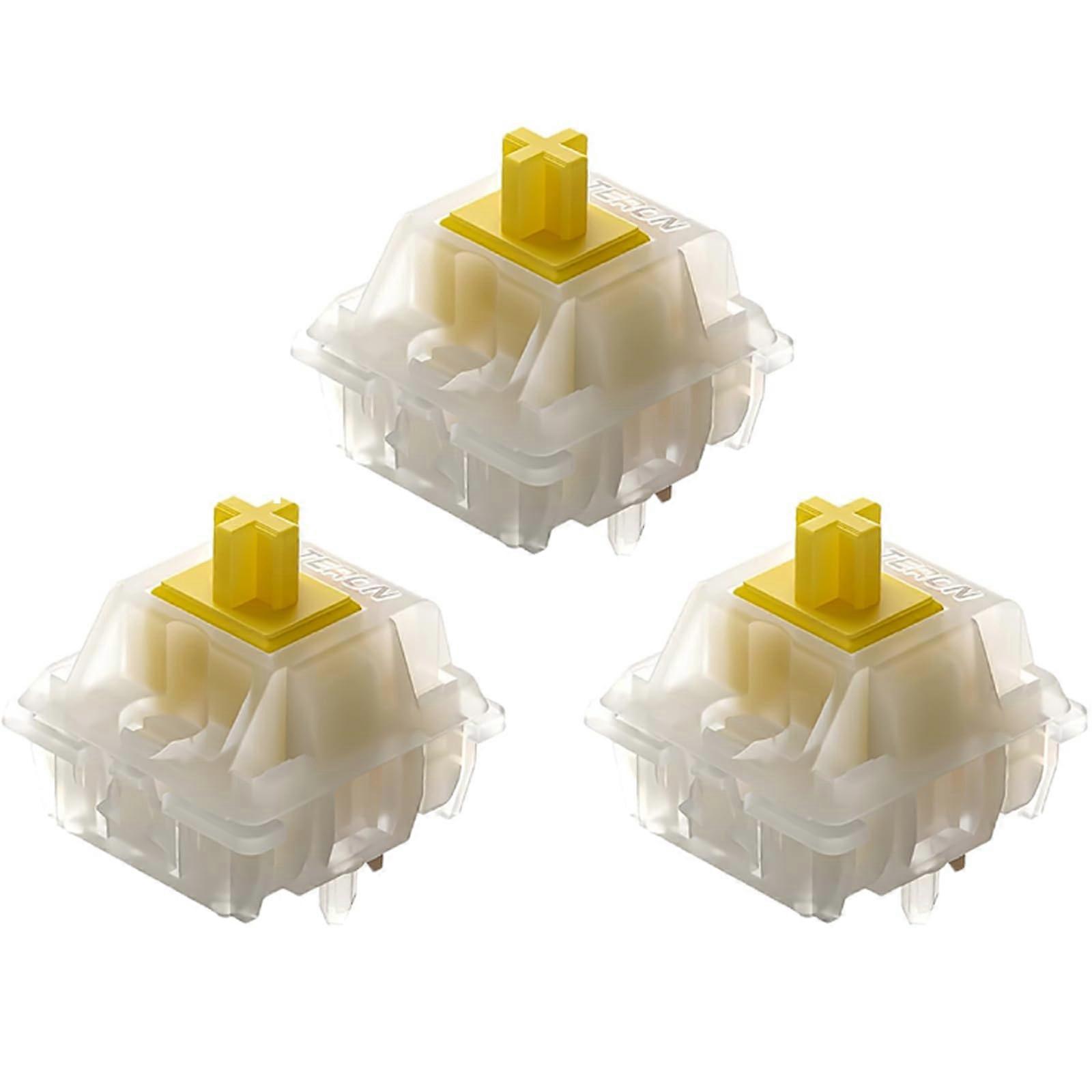 Gateron Milky Yellow Pro V2 Switches for MX Mechanical Keyboard,5-Pin 50gf Linear/Pre-Lubed Switches(90pcs)