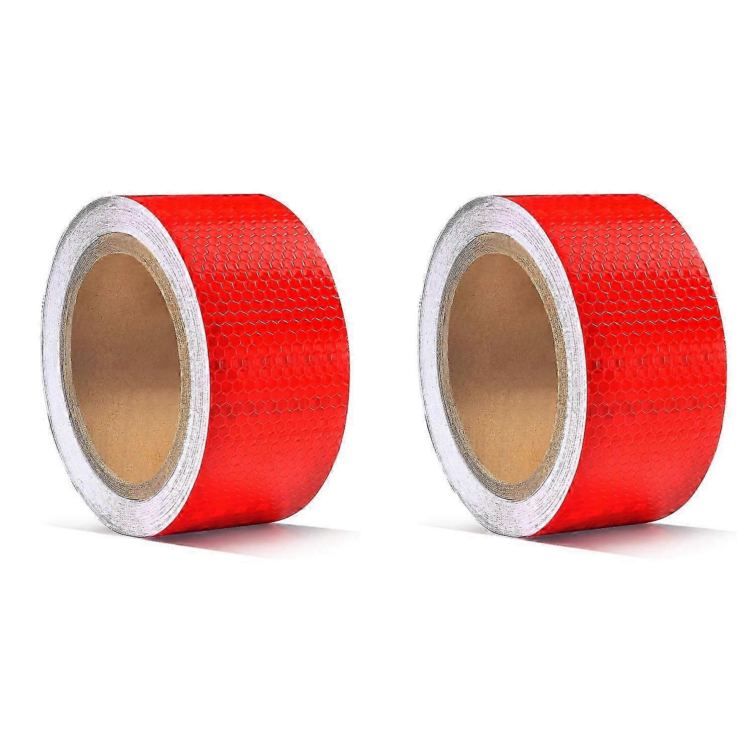 High-Visibility Safety Warning Tape with 50mm Reflective Stickers for Car Trailers Bikes and Helmets - Set of Honeycomb 2PCS