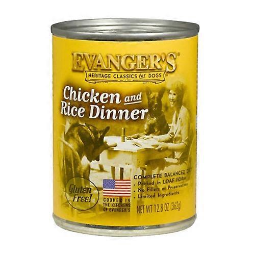 Evangers, Evanger's Heritage 经典湿狗粮,鸡肉和米饭,12 个/12.8 盎司,12 包(12 个)