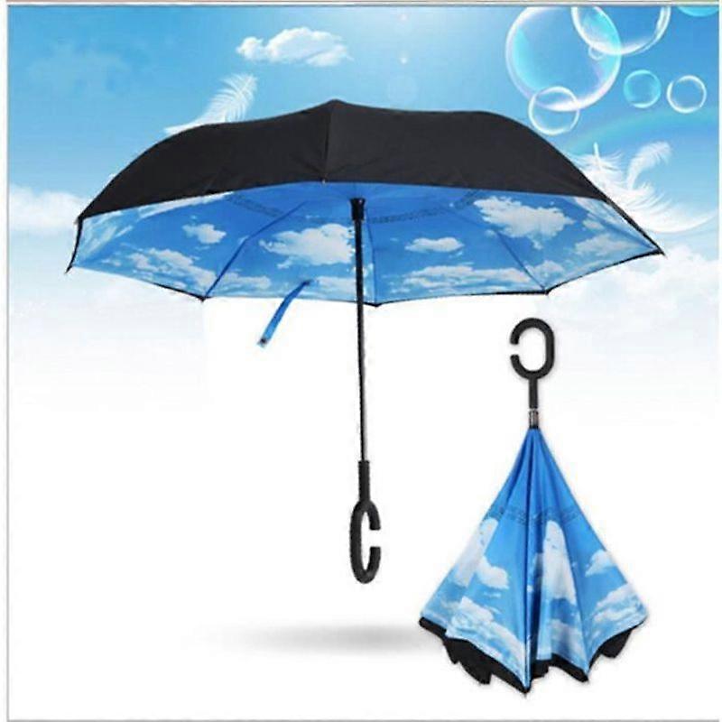 Creative Reverse C Type Umbrella Hands Free Double Canopy Umbrella and Windproof Specially Convenience for Car