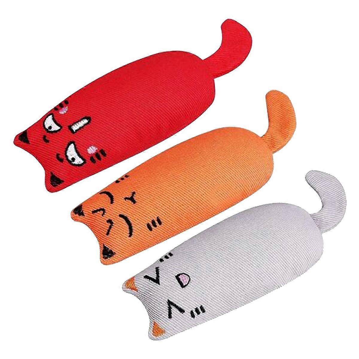 3-Pack Plush Teeth Cleaning Toys for Cats