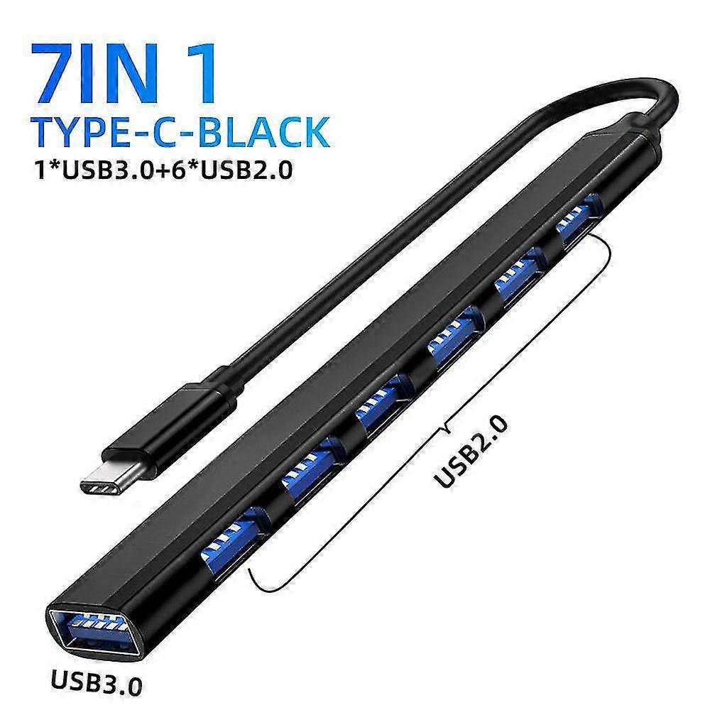 7IN1 USB HUB Type C 3 0 USB-A Hub Splitter USB3.0/2.0 With USB-C 5Gbps High Speed Data Transmission For PC Laptop Macbook