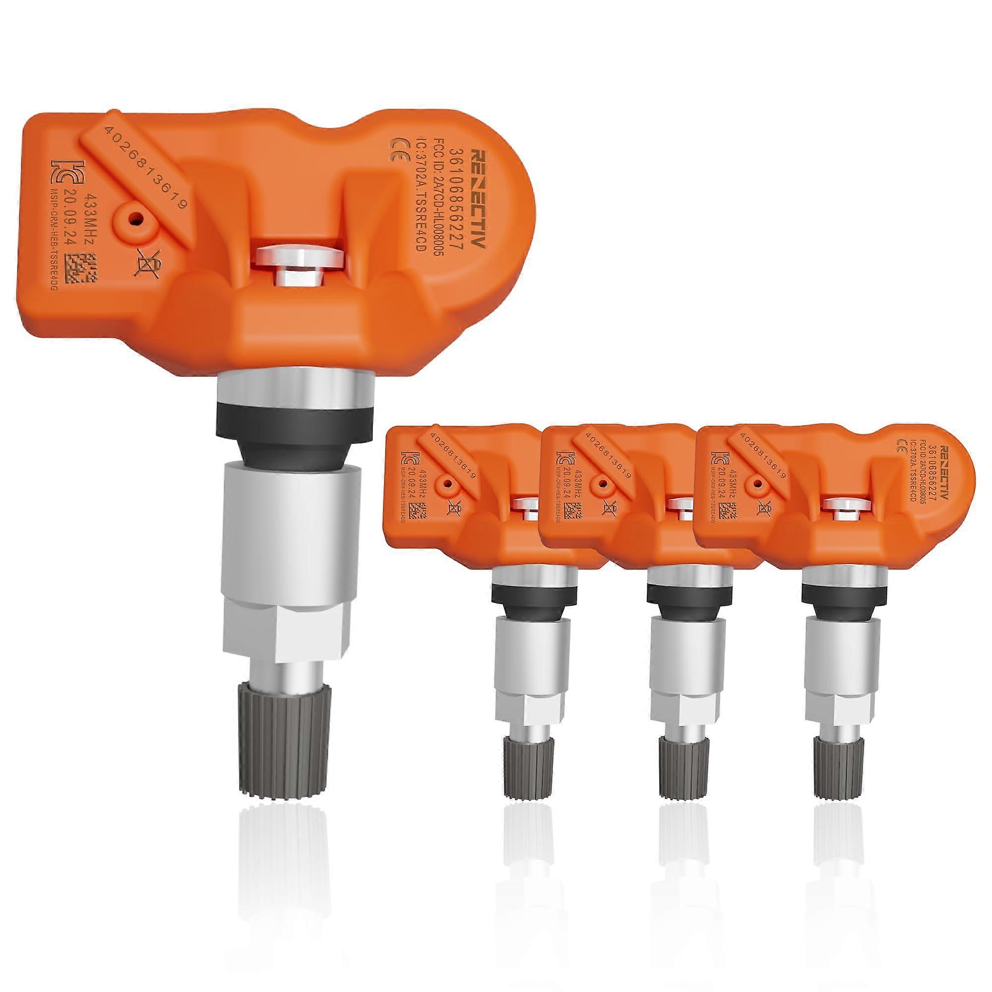 TPMS Sensor 4pcs 433MHz Tire Pressure Monitor Sensors Compatible with BMW Replace #36106856227