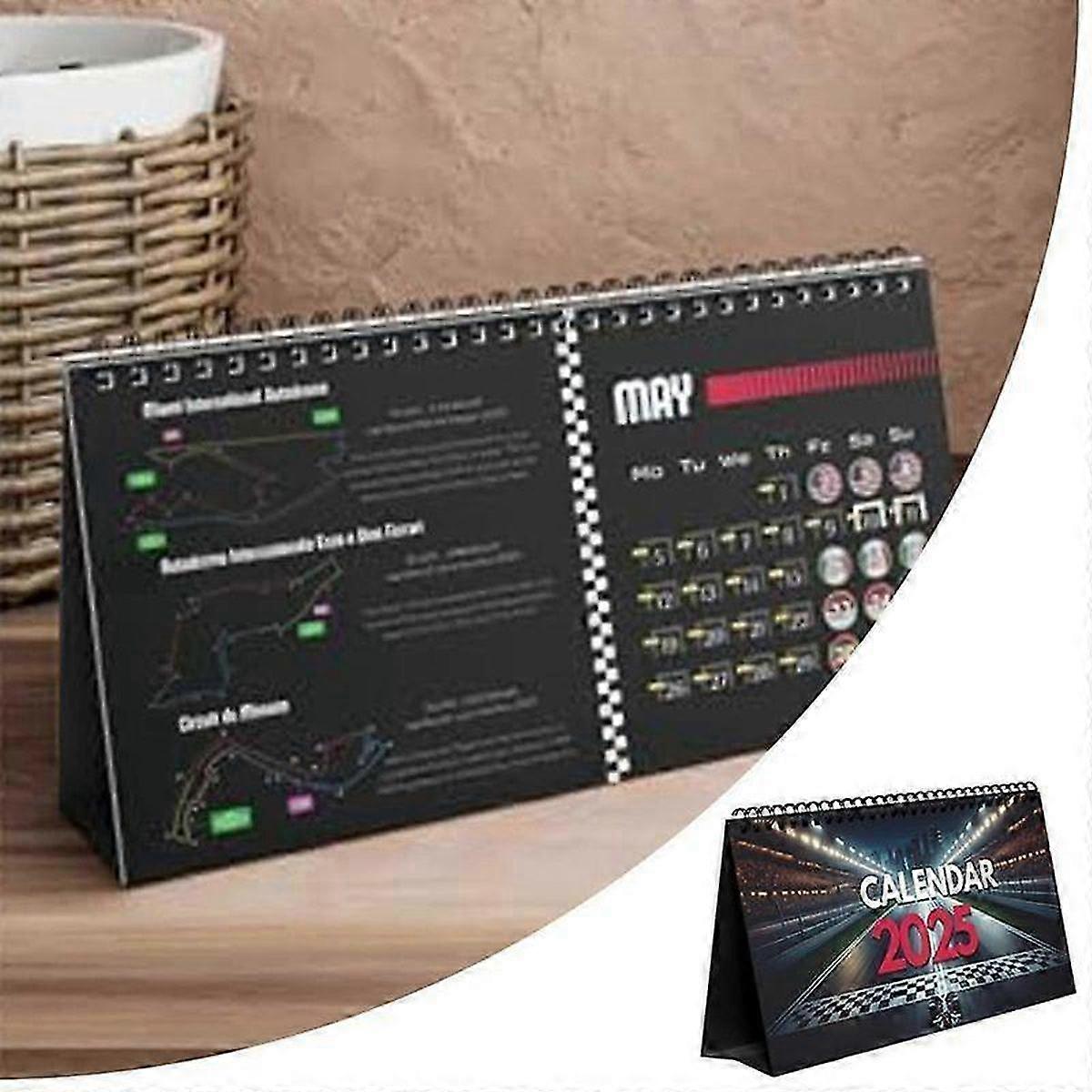 suitable for 2025 desktop calendar for formula racing fan with f1 theme and monthly pages