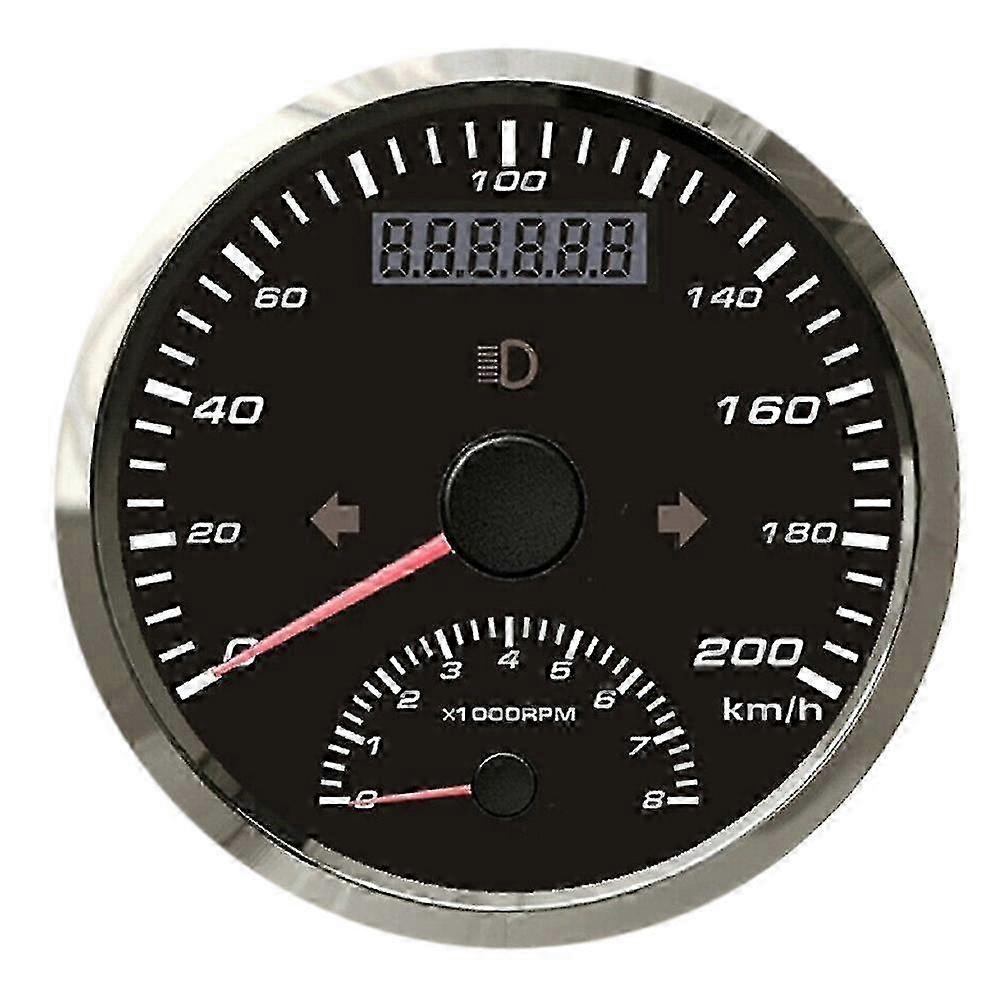 85mm Marine Speedometer 200km/h With White Backlight Black Gps