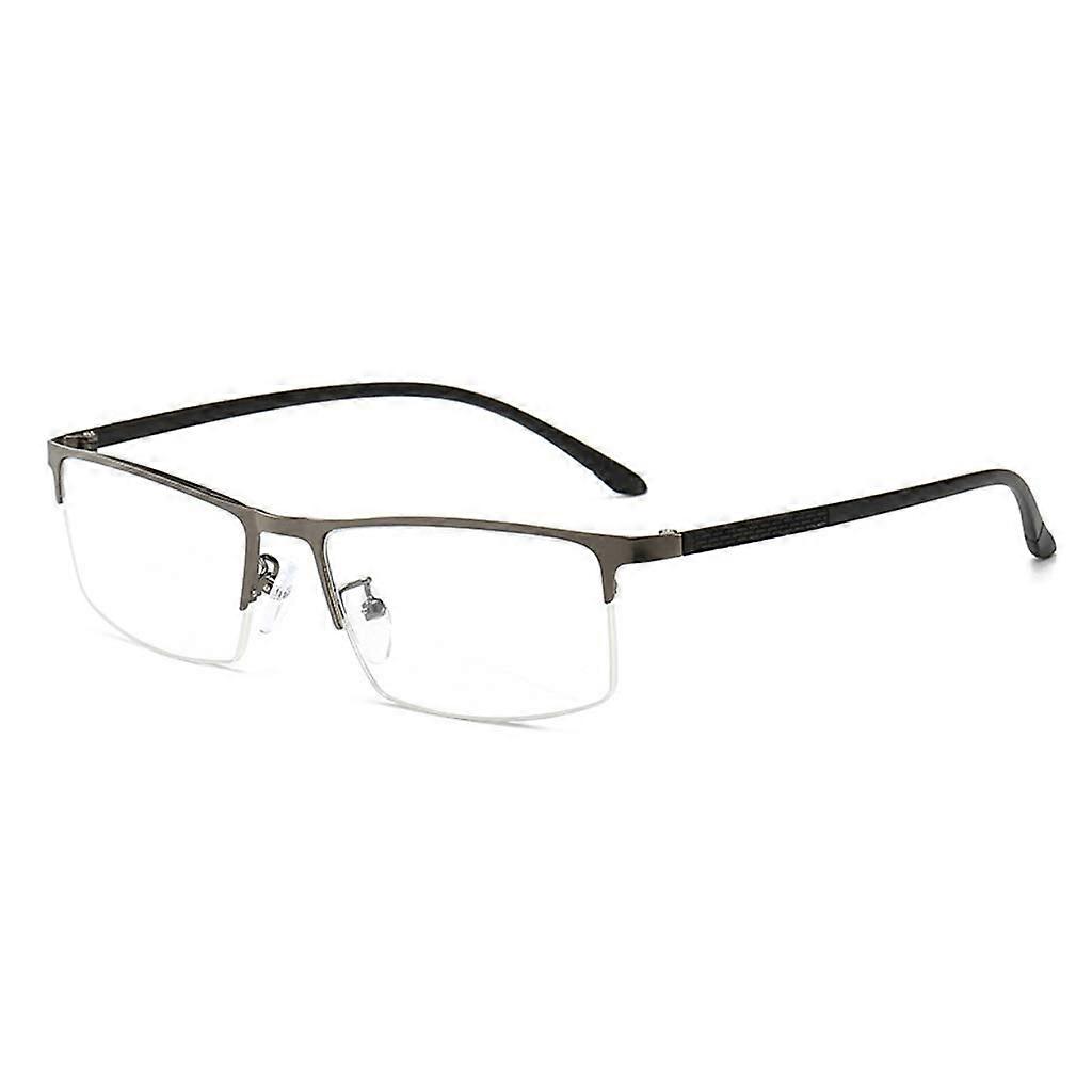 Rectangular Half Frame Reading Glasses, Round Full Frame, Eyewear, Women Stylish, Spring Hinge (Color : Silver, Size : 2.5)