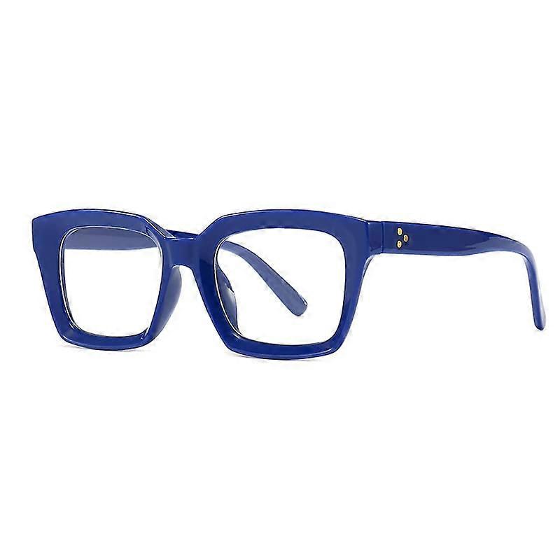 Large Square Clear Vision Reading Glasses Blue Light Blocking Computer Readers Presbyopic Glasses Flat Light Mirror (Color : Blue, Size : 250)