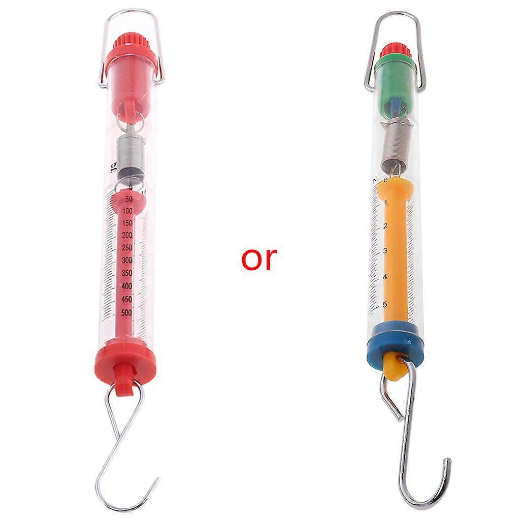 Spring Scale Balance Tubular 5N/500g Newton Gram Dynamometer Transparent Plastic for Shell for Gravity Tension Measureme