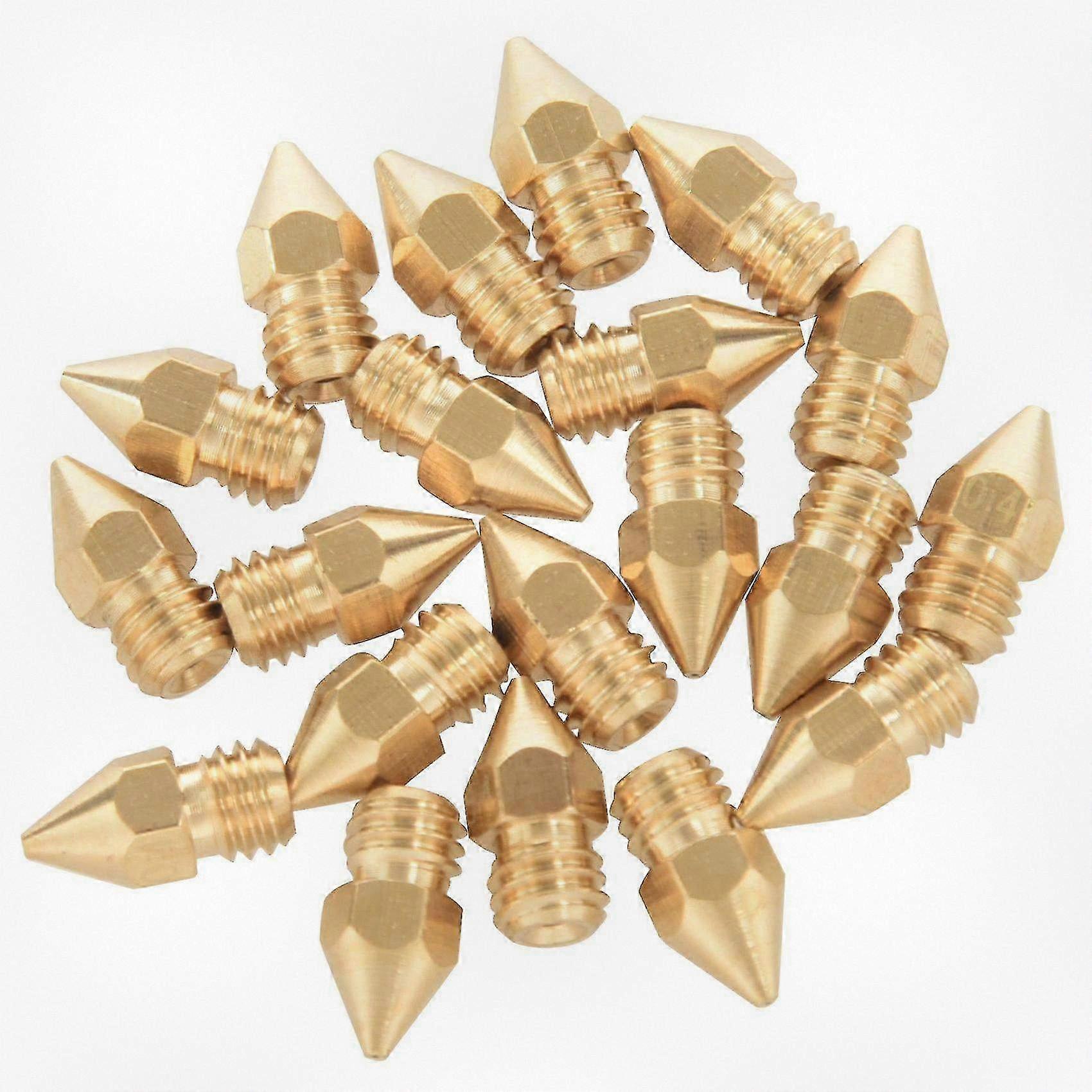 20 PCS 3D Printer Nozzle 0.4mm MK8 Extruder Head Suitable for Various 3D Printers