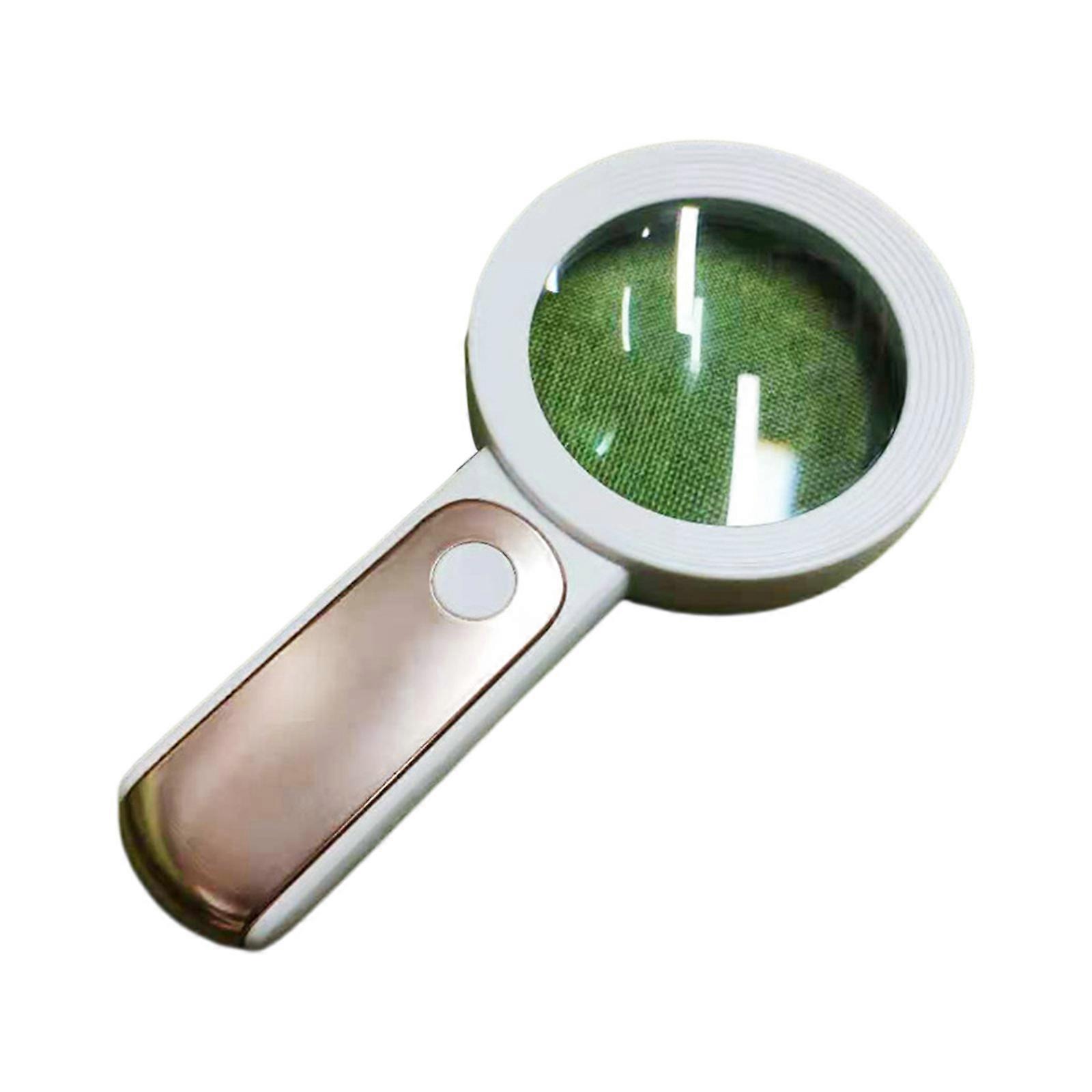 Handheld Magnifying Glass with Light, for Seniors Reading, Jewellery, Inspection, Science, 30X Illuminated Magnifier