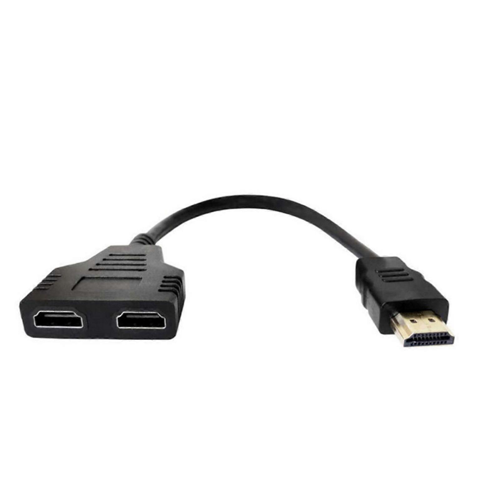 HDMI-compatible Splitter Adapter 1 In 2 Out HDMI- Male to Dual Female 1 to 2 Way Converter for HDMI-compatible LED TV Multicolor
