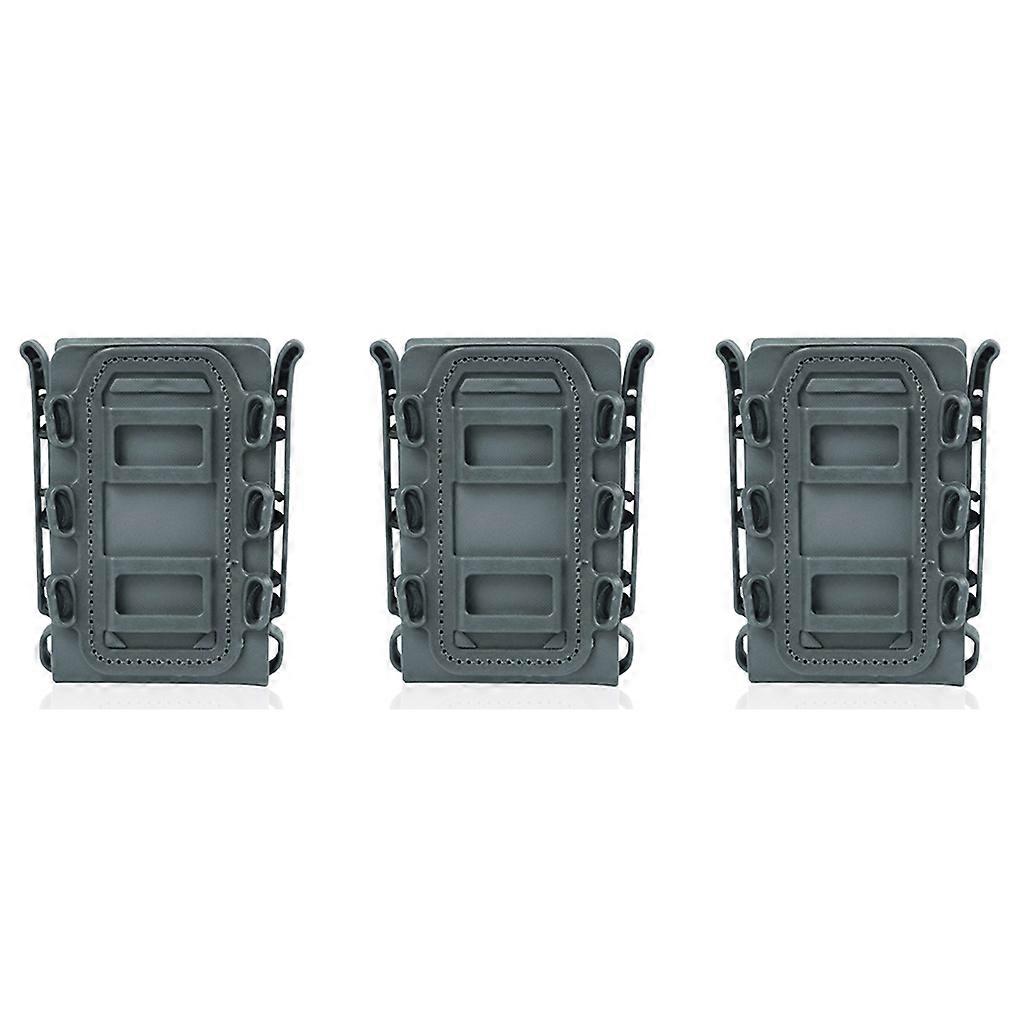3 Pcs Quick Pull Elastic Clip Soft for Shell for Case TPR Flexible Magazine Pouch Fast Mag for Carrier for 5.56/7.62 Mol Gray Color