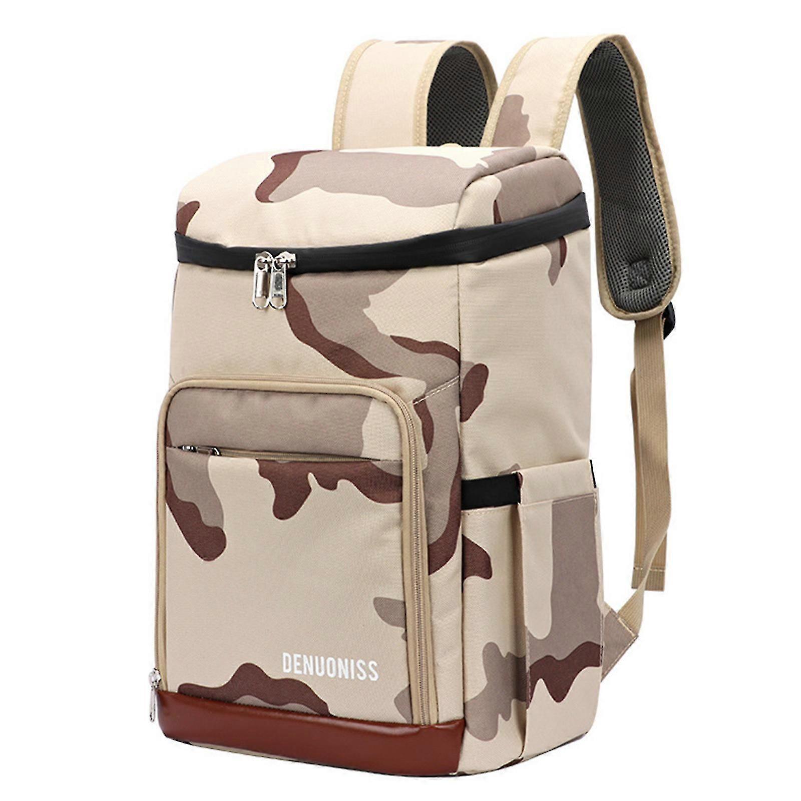 حقيبة ظهر برودة 12 علبة معزولة مانعة للتسرب حقيبة تبريد سعة كبيرة حزمة تبريد حقيبة ظهر مقاومة للماء للسفر للمشي لمسافات طويلة A422 تمويه الغابات المطيرة