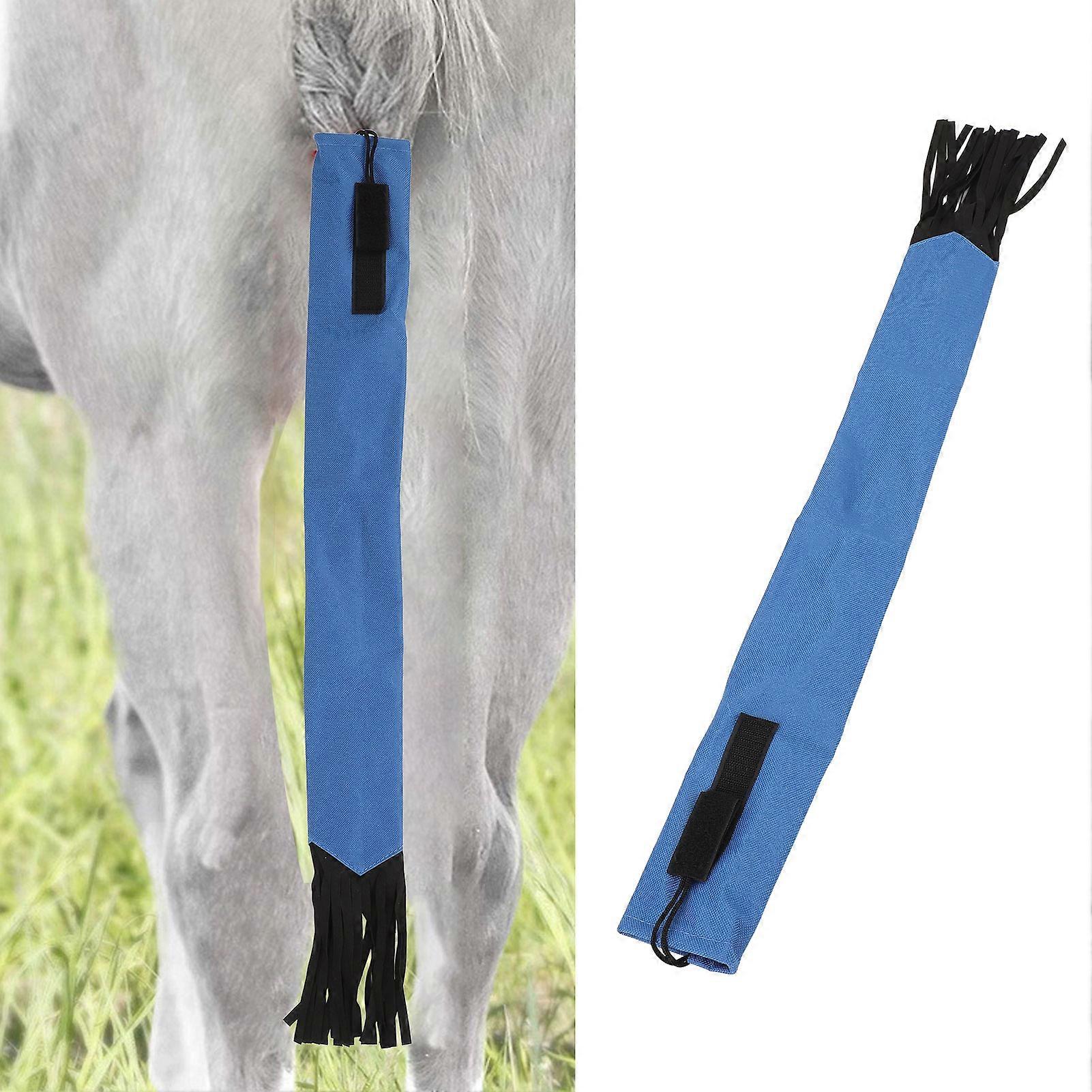 Sac à queue de cheval Polyvalent Confort Résistant à l’eau Protection Anti Morsure Cheval Queue Wrap Couverture Bleu