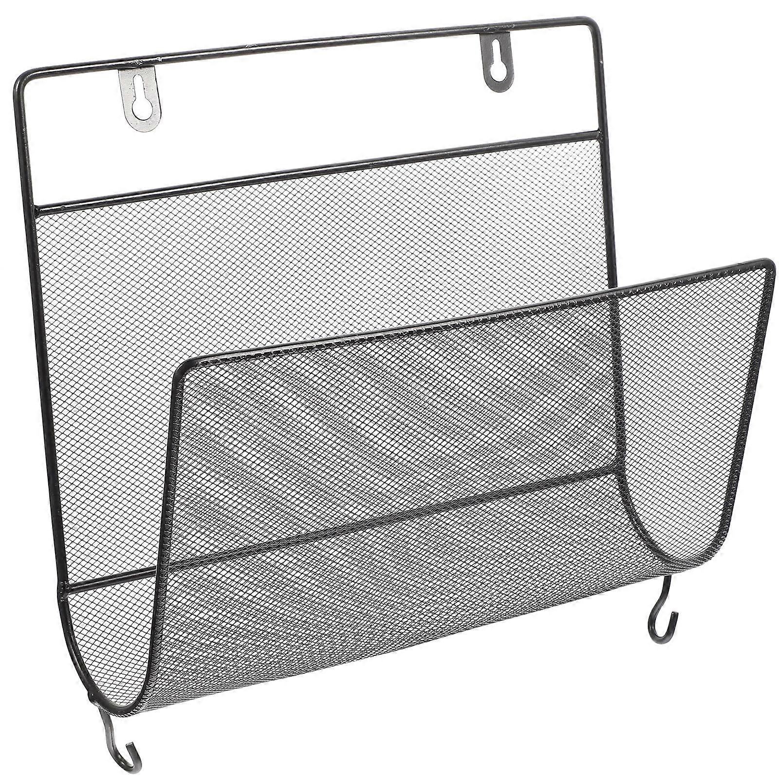 Modern Wall Mounted File Organizer Iron Magazine Rack Space Saving Storage for Office Home Hotel Stylish Document Storage Solution