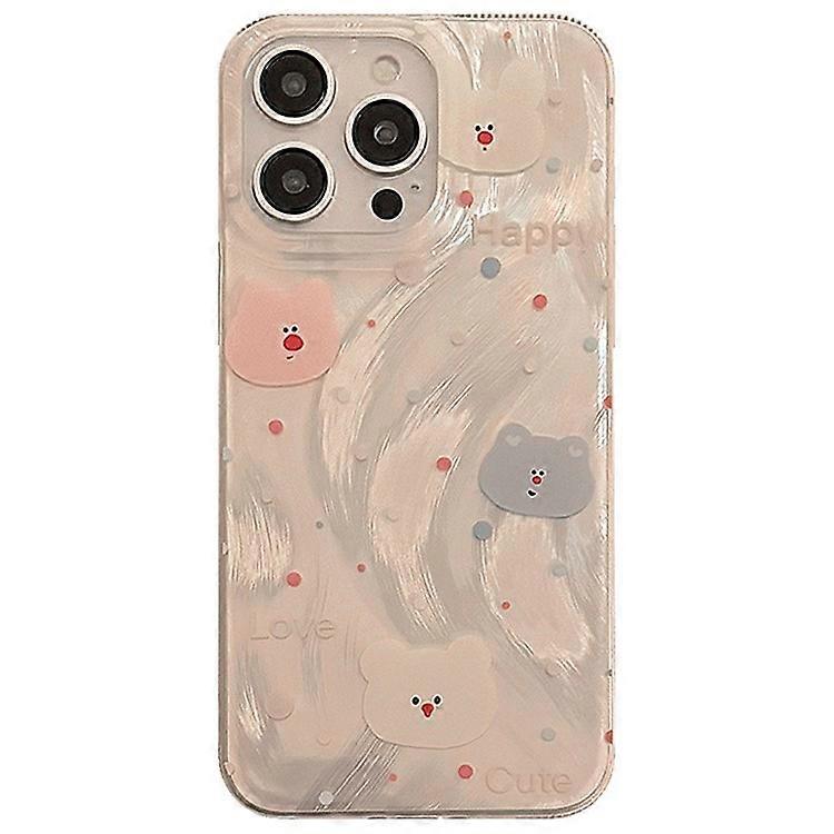 Compatible For iPhone 15 Pro TPU Case Bear Pattern Protective Phone Cover