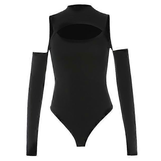 Hollow Out Sexy Bandage Slim Bodysuits Long Sleeves Solid Aesthetic Cute Playsuits Clubwear Jumpsuits Autumn 90s Cuteandpsycho