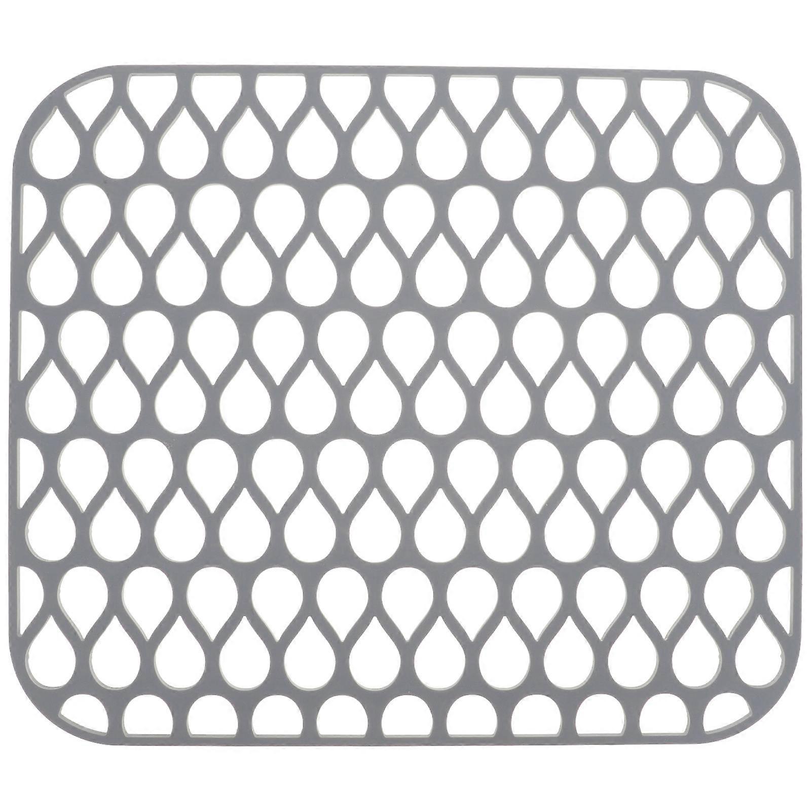Silicone Kitchen Sink Mat Fast Draining Soft Reusable Non Slip Dish Drying Mat Grey