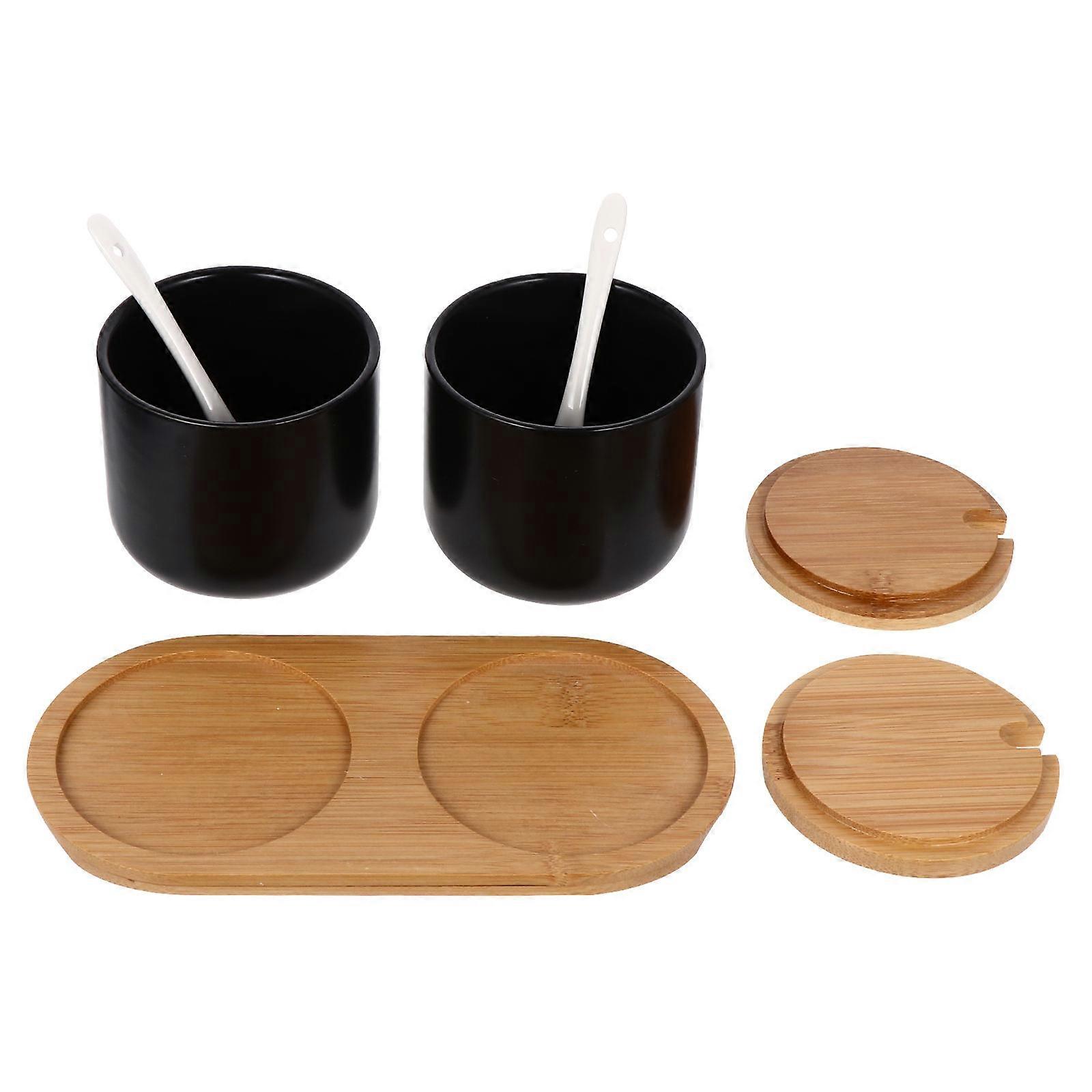 Cooking Helper Set, Temperature-Resistant Ceramic Jars for Organizing Seasonings