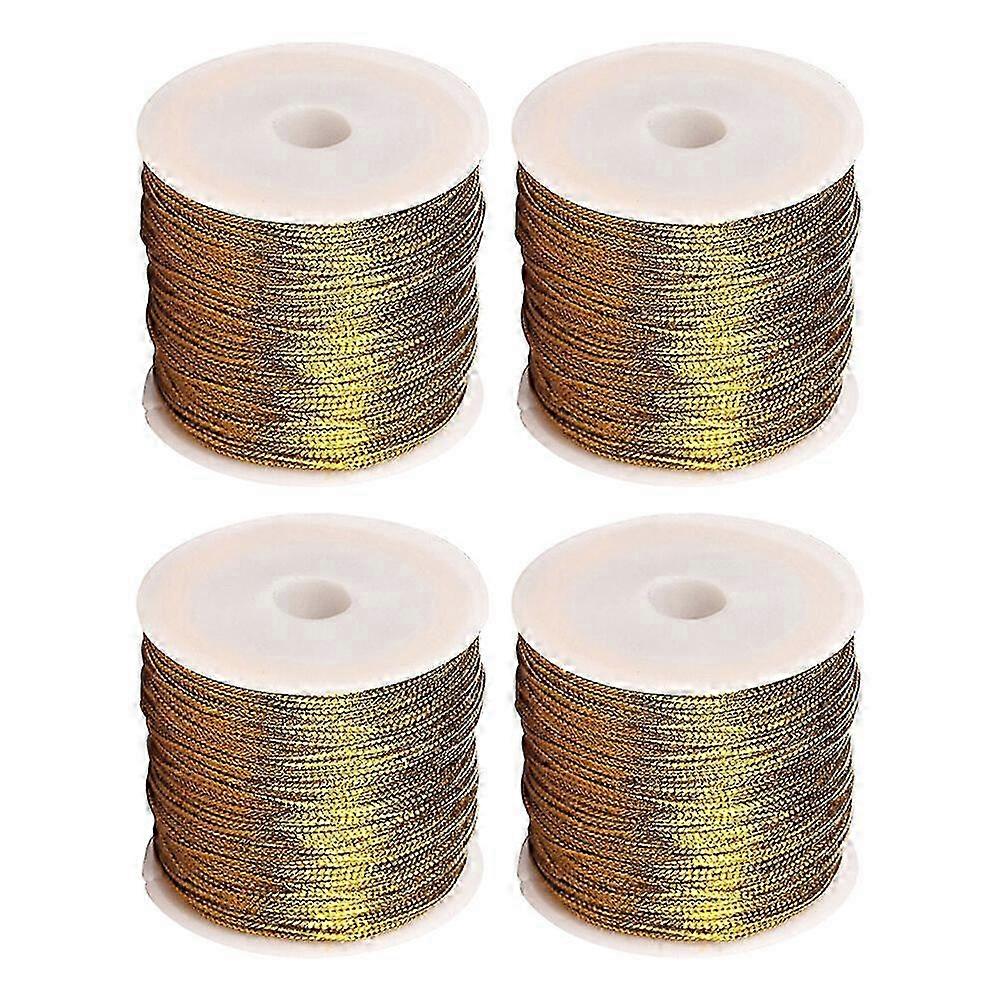 4 Rolls Elastic Cords for Ornaments, Wrapping, Packaging - 2000x0.1x0.1cm