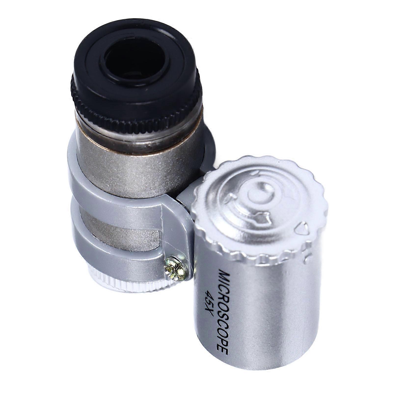 Phone Microscope 45X Phone Camera Microscope Magnifier Attachment with 2pcs LED for Inspection 