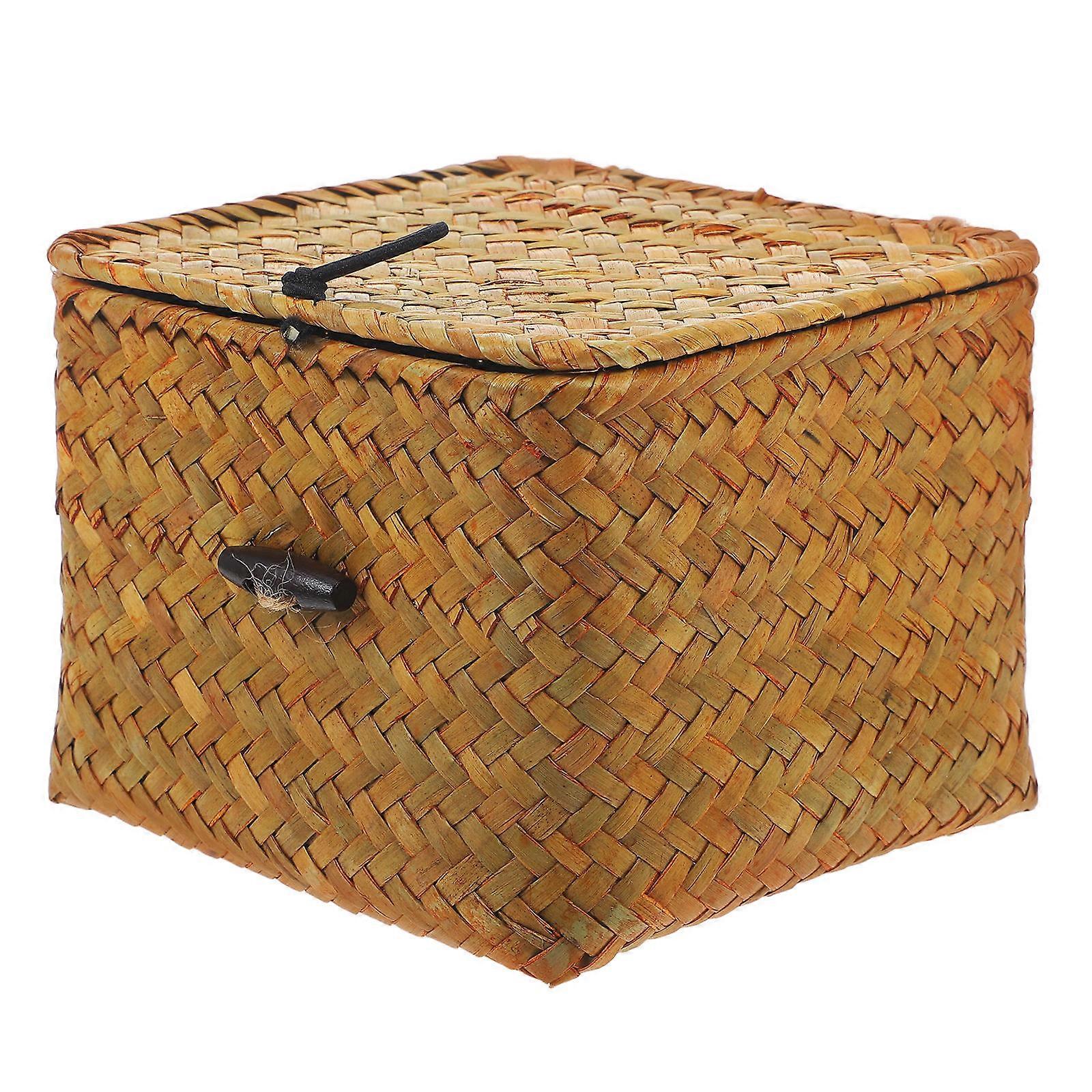 Rustic Seagrass Unit, Offers Both Storage and Decorative Elegance