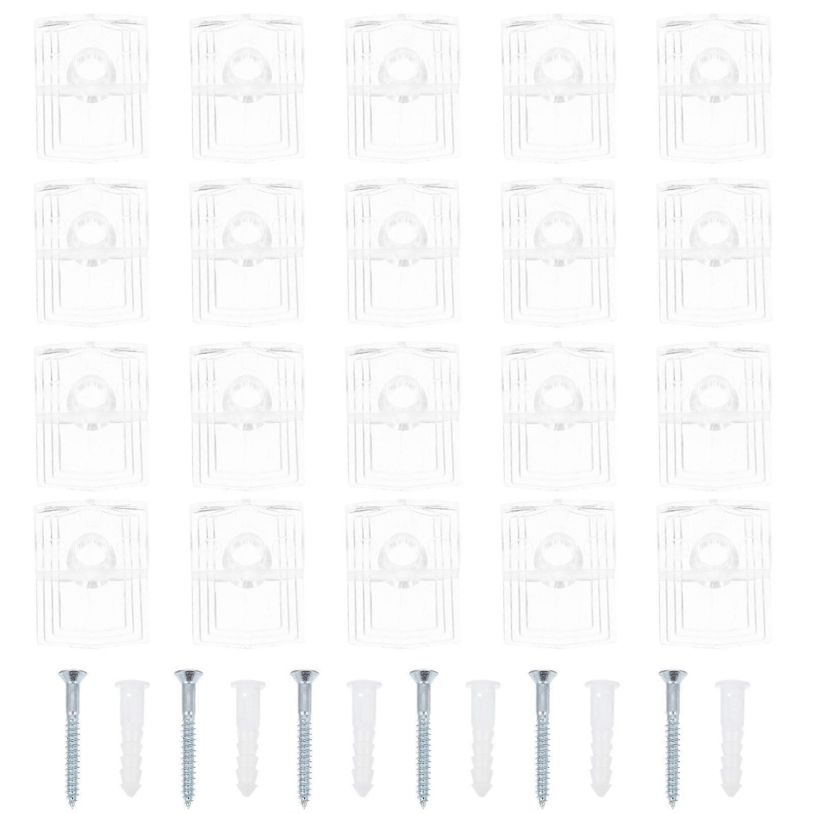 Mirror Mounting Clips Heavy Duty Glass Fixing Hardware Cabinet Clear Glass Holder Elegant Look 2X1.6X0.8CM 30Sets