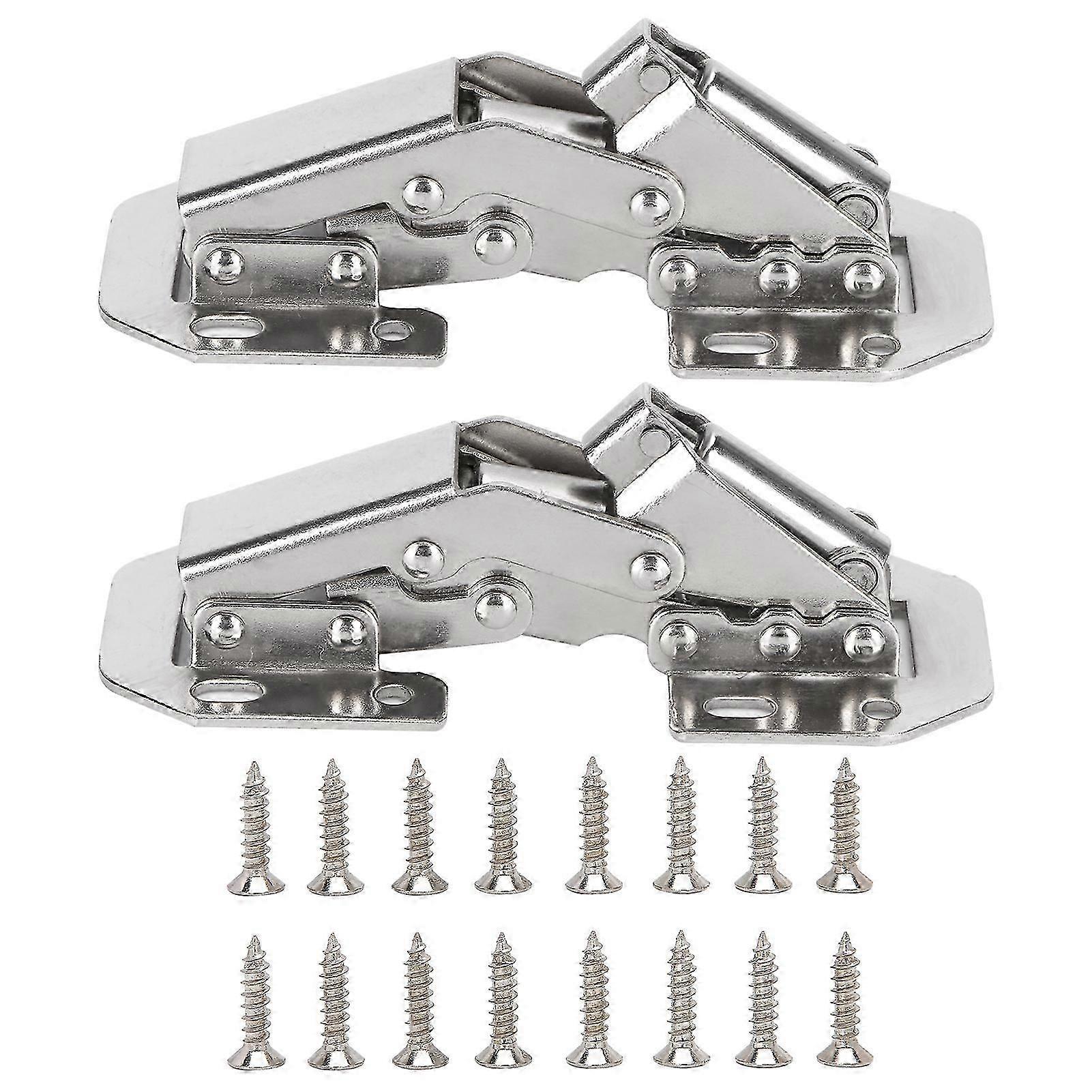 2Set Buffer Hinge Bridge Shaped Damping Hinge Set for Closet Cabinet Wardrobe Furniture