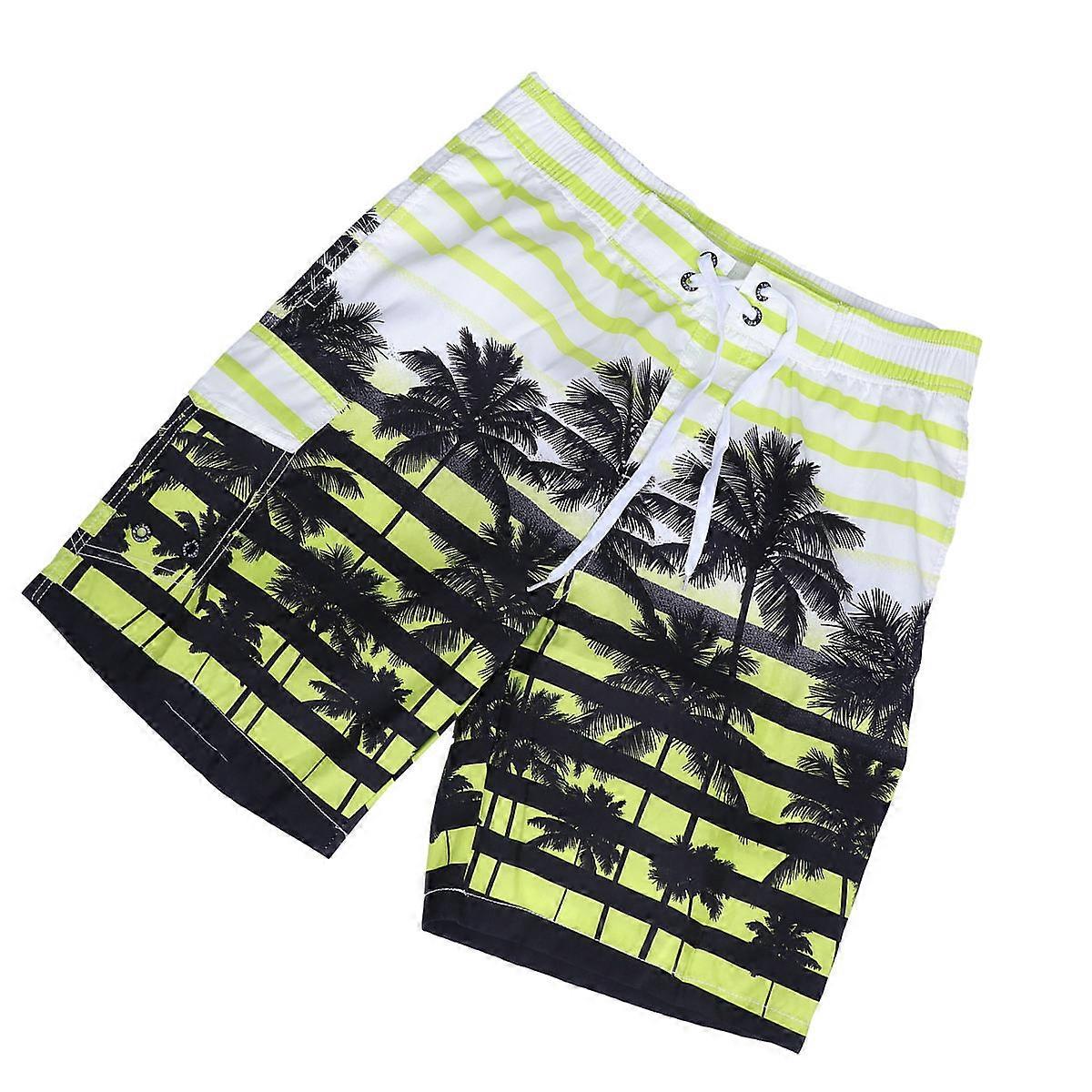 Mens Summer Beach Shorts Fast Dry Palm Tree Swim Trunks for Surfing and Outdoor Activities Elastic Waistband XXXL