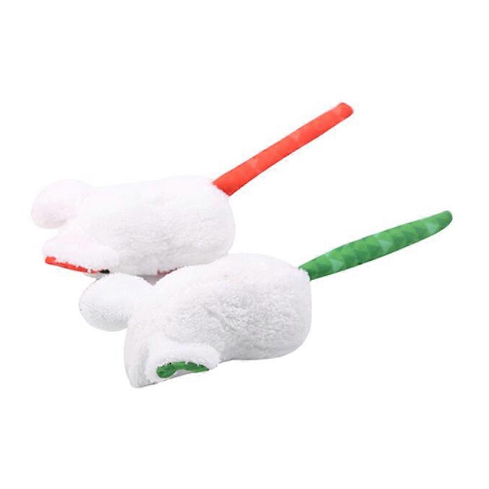 Plush Cat Toy Fat Mouse Design Interactive Toy For Cats Orange 2Pcs