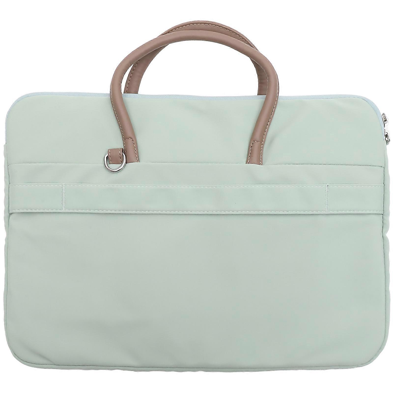 Laptop Sleeve with Handle Vertical Laptop Case with Pocket for Business Trip Outdoor Activities Green Polyester 15.7 11.4 1.4in Compact Size 1Pcs