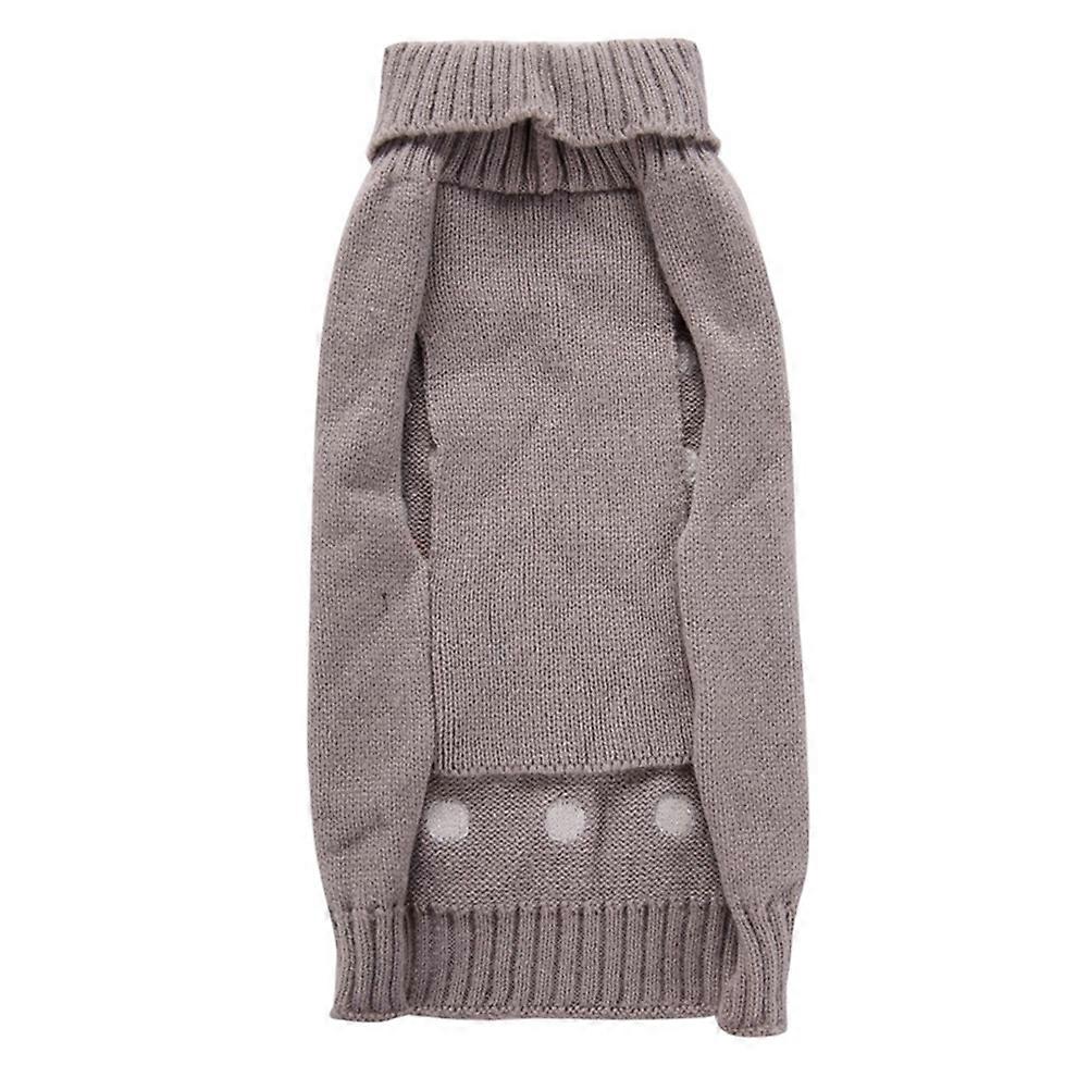 Warm Machine Washable Dog Clothes Grey Puppy Sweater for Autumn Winter XS 1Pcs