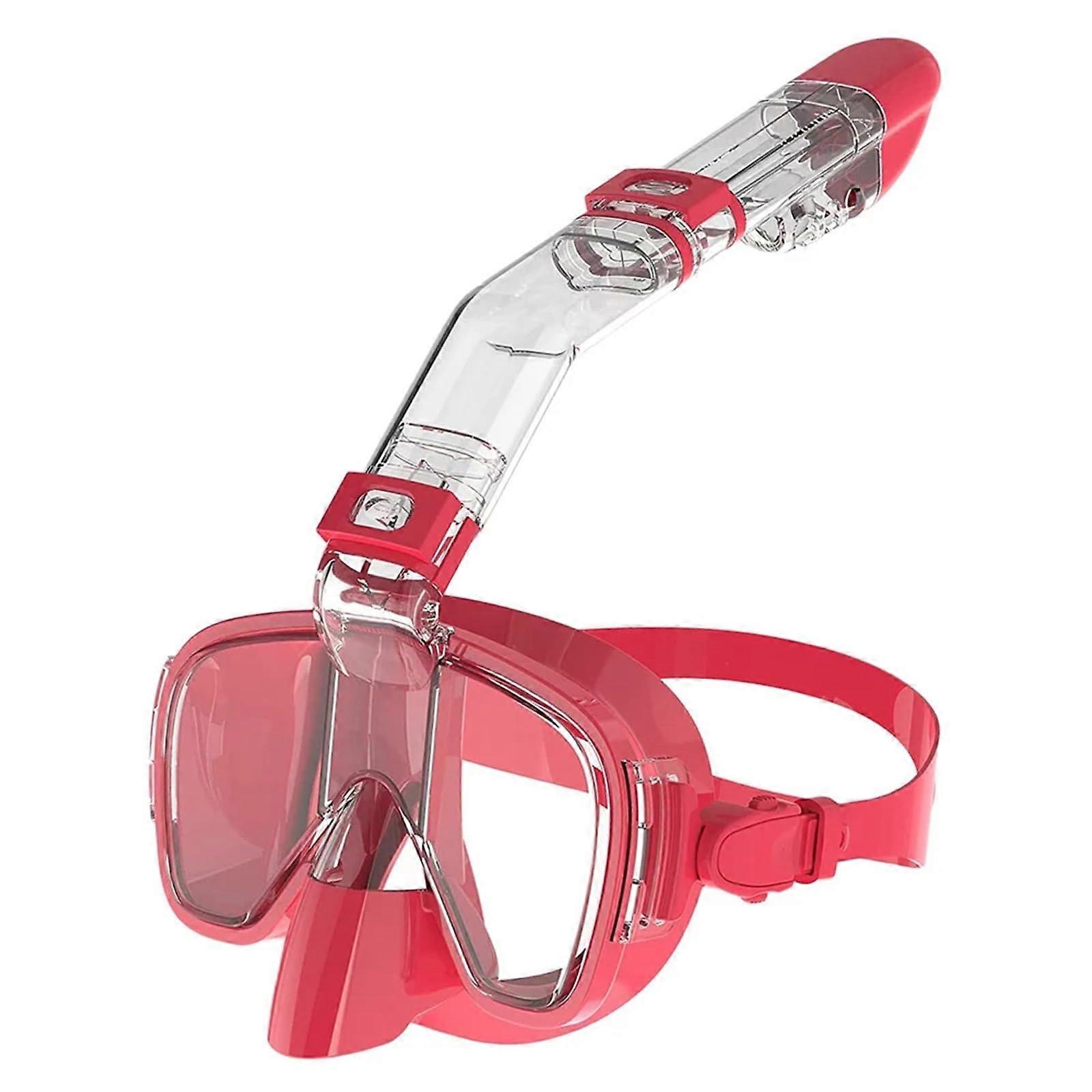 Diving Masks Snorkelling Half Face Swimming Mask Set for Children, Anti Fog Scuba Respirator, S/M Size, Pink