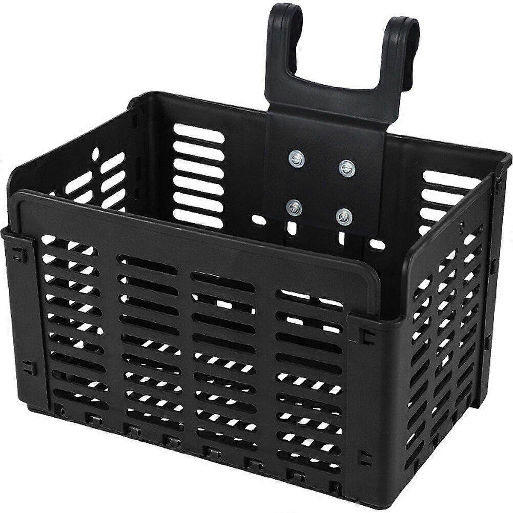 Bicycle Front Basket Handle, Foldable, Removable Plastic Mesh, Multi-Purpose Handlebar Storage Basket, Fits Most Bikes