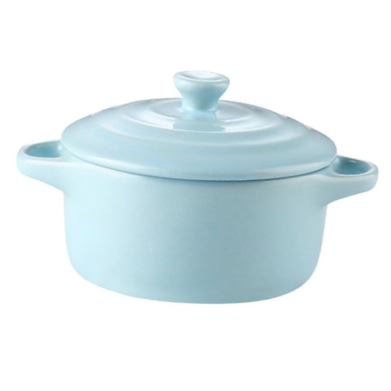 带盖陶瓷碗，厨房蓝色 13X9.8X7.5CM