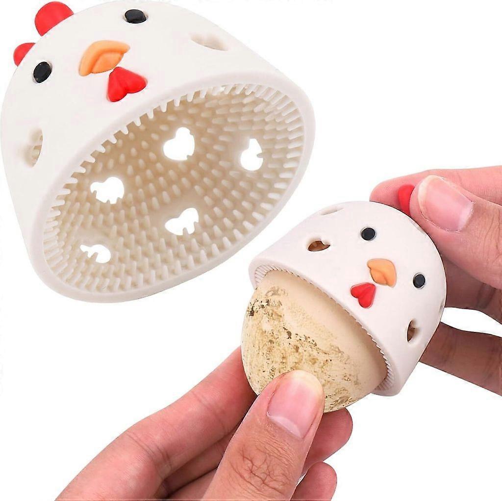 Egg brush, fresh egg egg washer, egg cleaning brush silicone, egg washer, egg cleaner, kitchen cleaning tools (white)